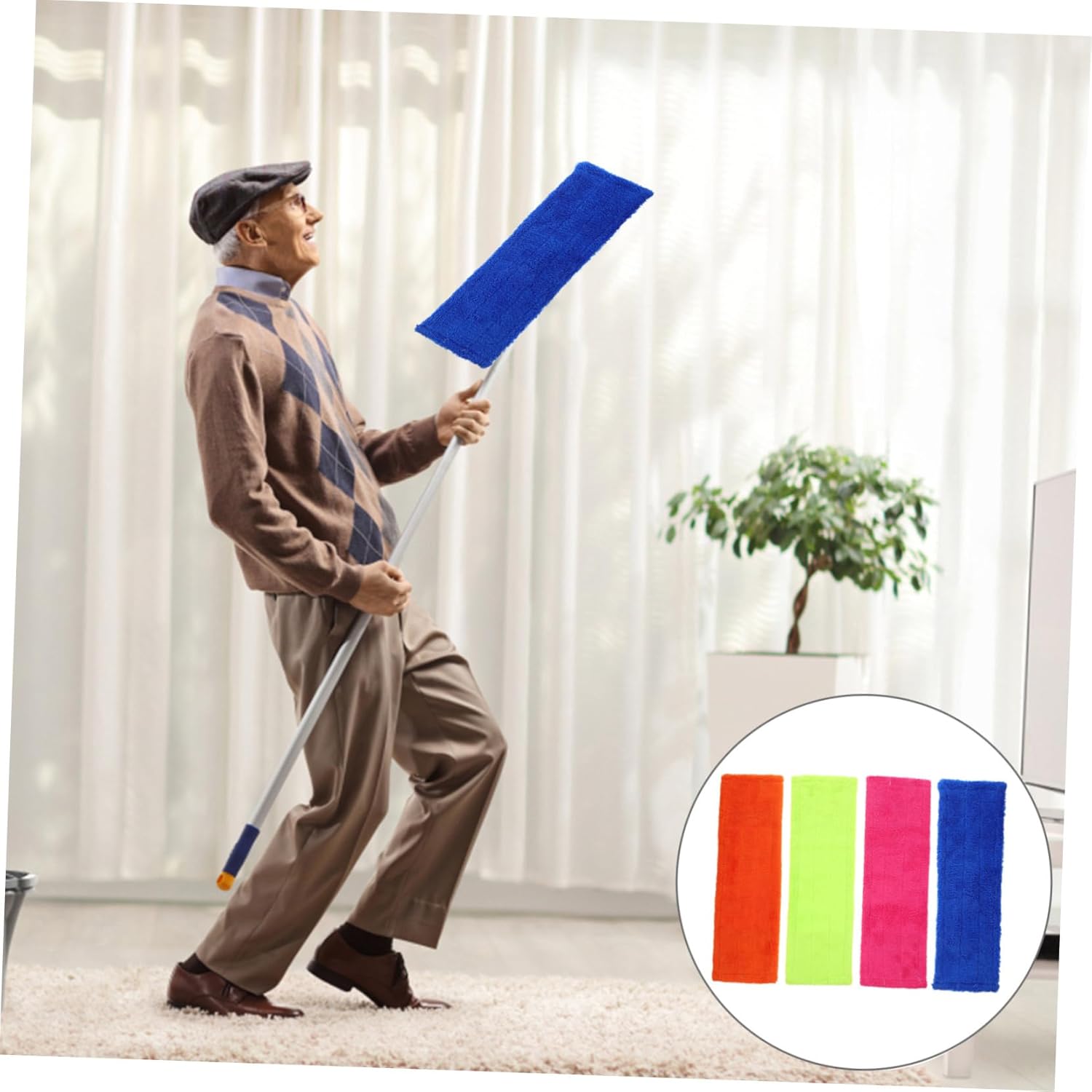 Coral Fleece Mop Replacement Pads 4 Pack Reusable