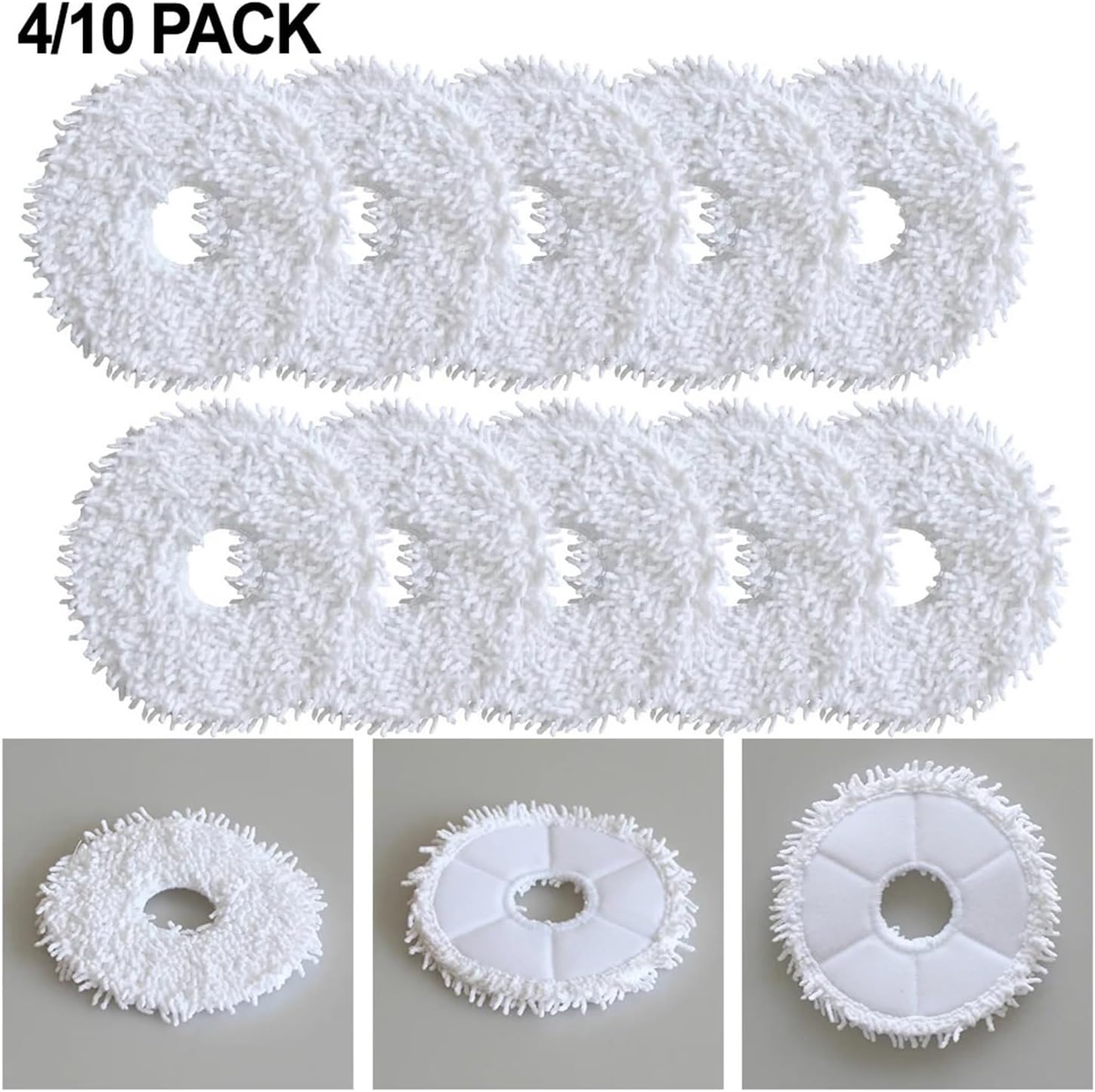 Vamarads 4 or 10 Pcs Vacuum Mop Soft Microfiber Cloths Kit
