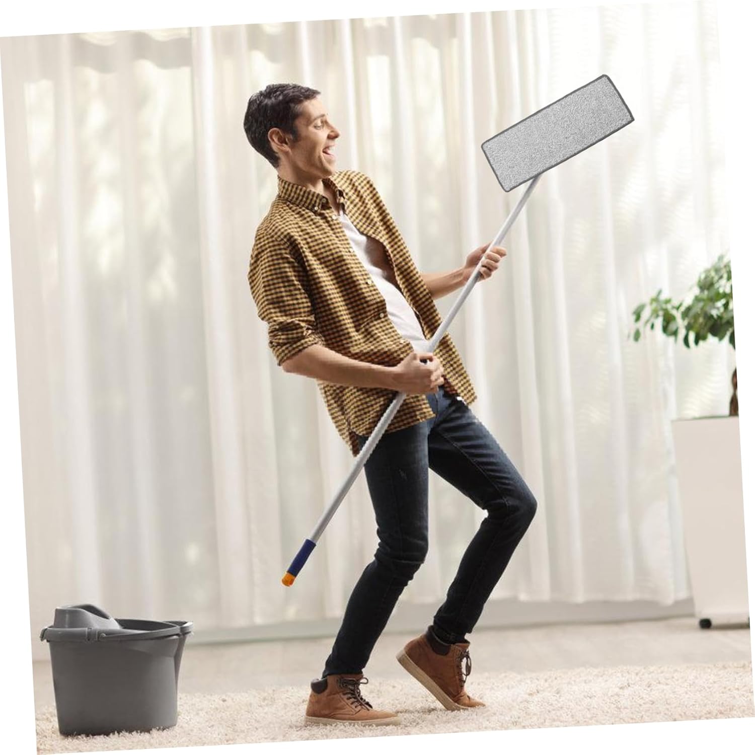 4PCS Microfiber Mop Pads Replacements for Wet Dry Mopping