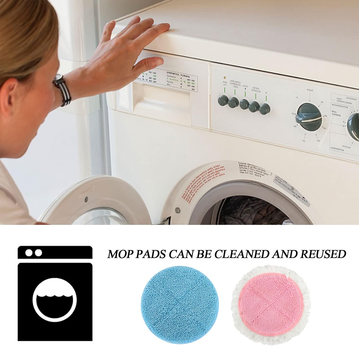 BeiLan Electric Mop Pads - 6 Pack Replacement for 728 Inch Mops