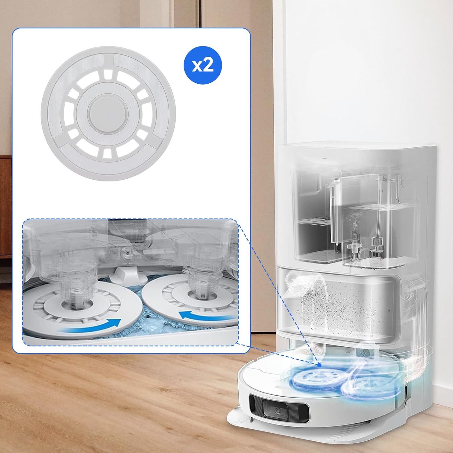 Sgizoku Mop Pad Plate Holder Replacement for Dreame Xiaomi Robot Vacuums