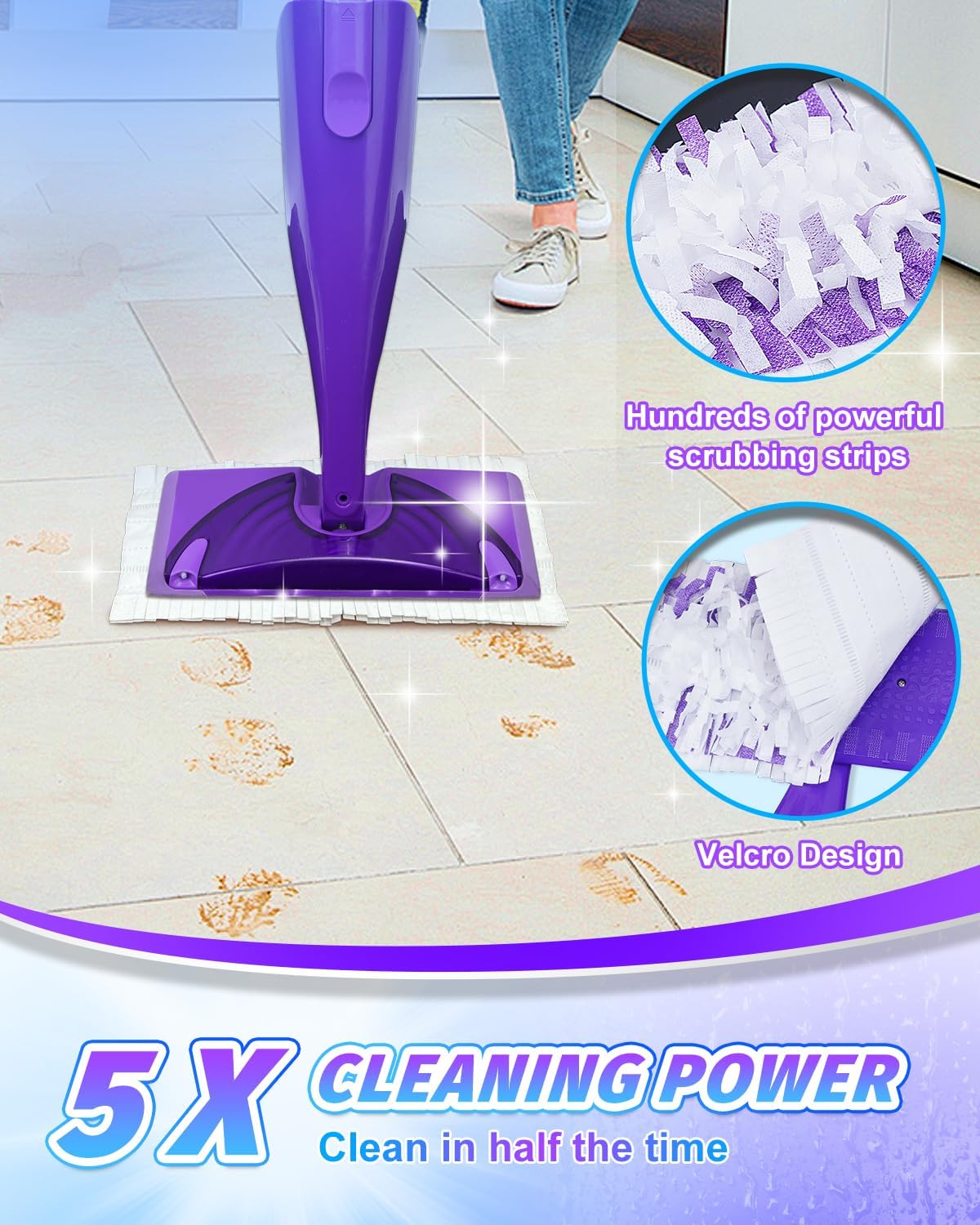 MyKEEPOW 20-Pack Replacement Mop Pads for Swiffer Wet Jet