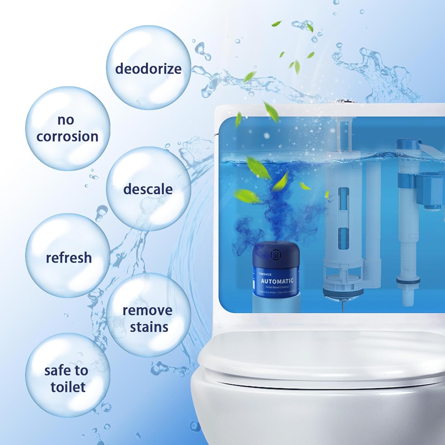 TIMOHCR Toilet Bowl Tablets with Light Lemon Scent