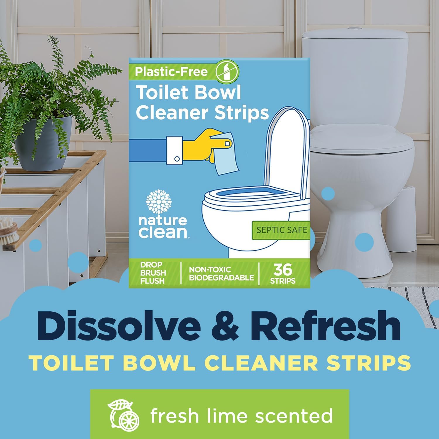Nature Clean Non-Toxic Toilet Bowl Cleaner Strips 36 Count 1