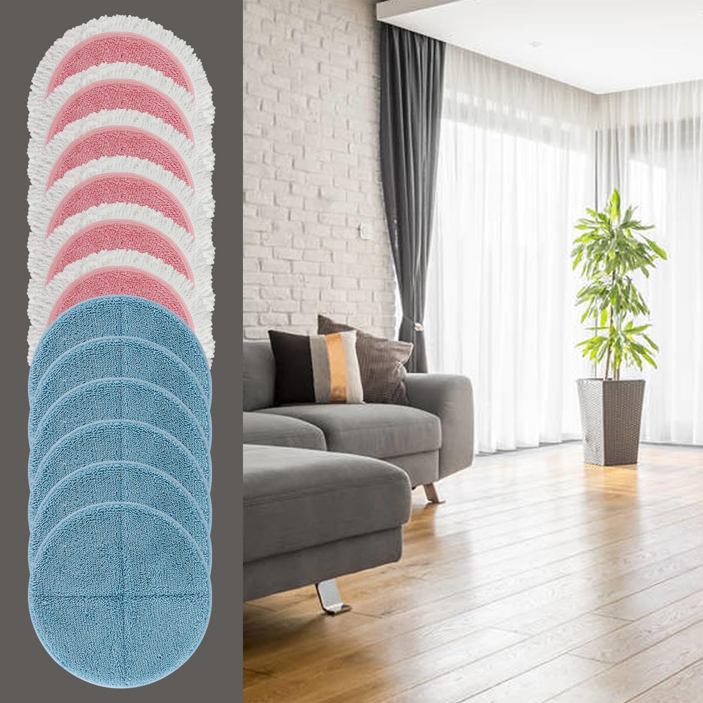 BeiLan Spin Wave Electric Mop Pads - 12 Pack Replacement