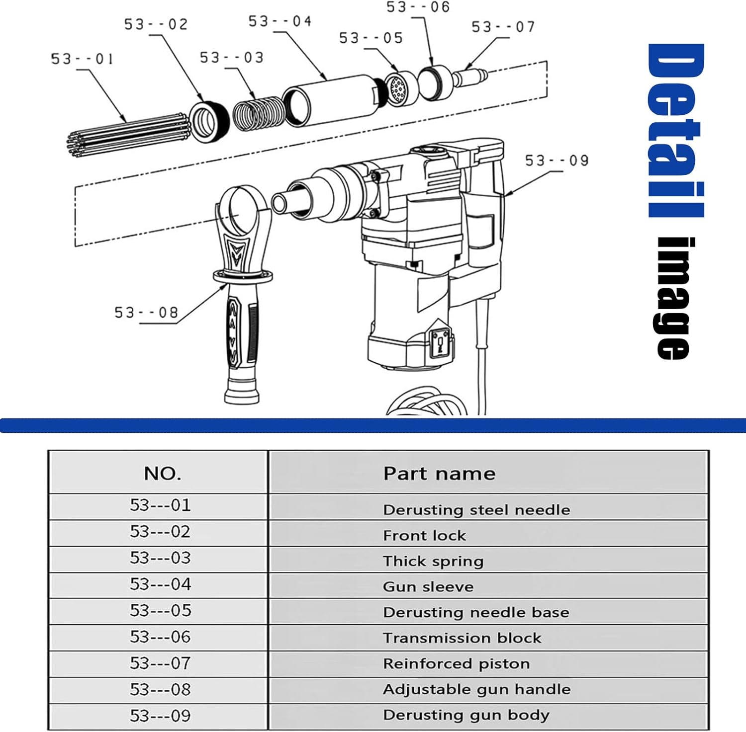 High Power Industrial Pistol Grip Needle Scaler 1100W 220V