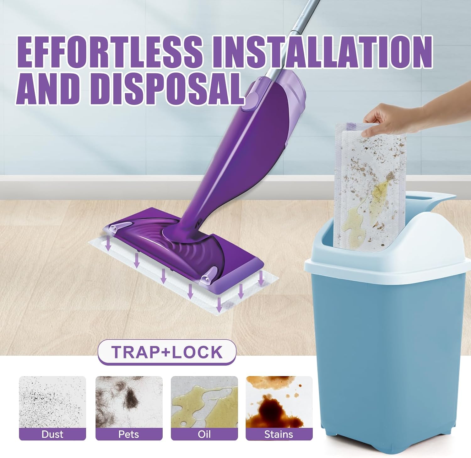 YFUARY 60 Count Swiffer Wet Jet Refill Pads Multi-Surface