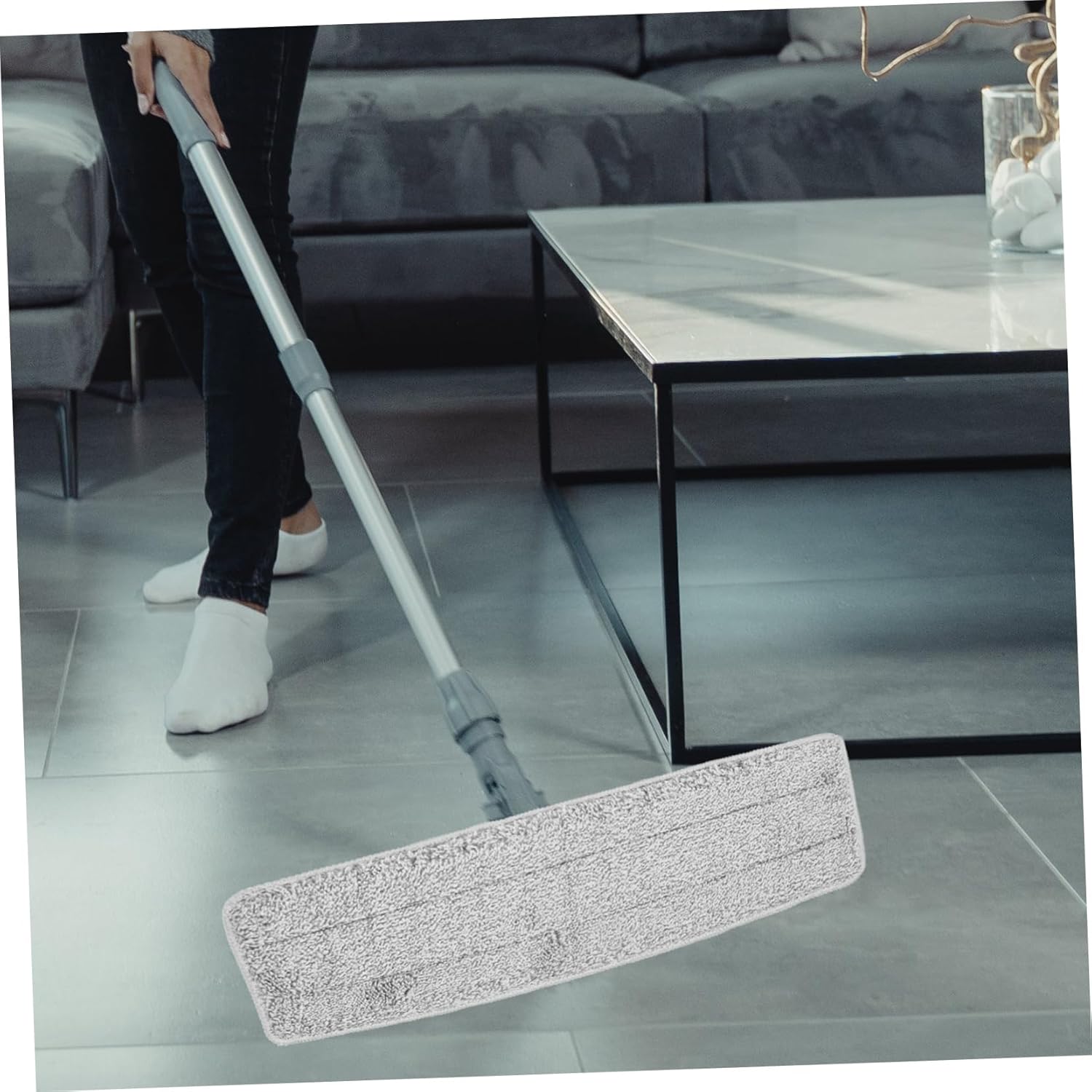 2pcs Reusable Microfiber Mop Pads for Floor Cleaning
