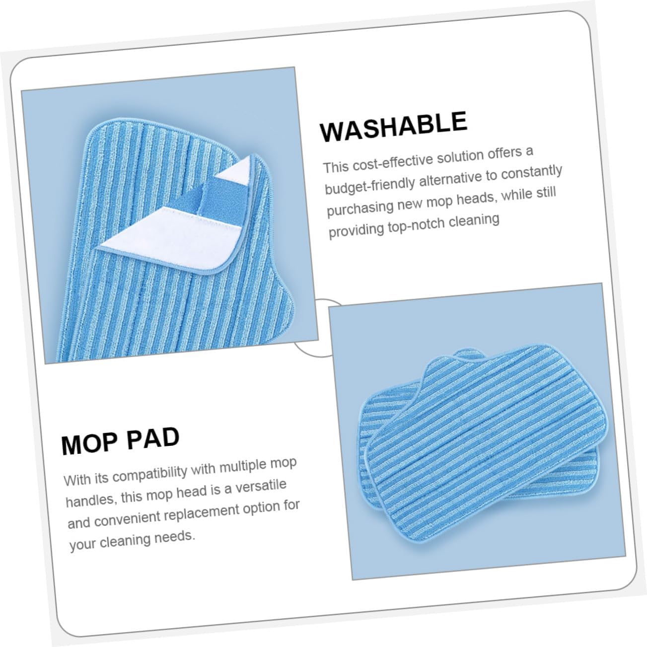 2PCS Fiber Mop Replacement Pads for Hardwood Floors