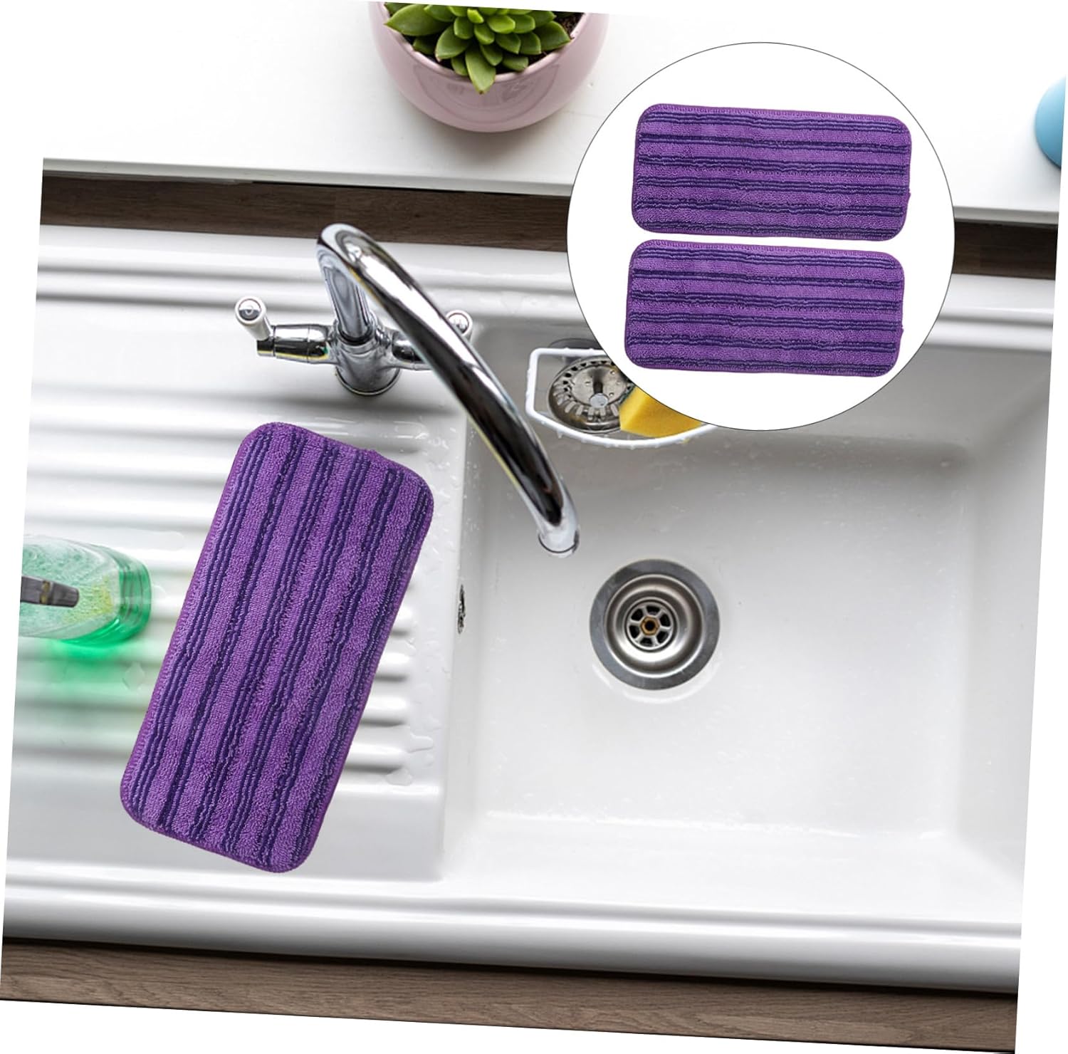 2pcs Microfiber Mop Pad Refill Washable
