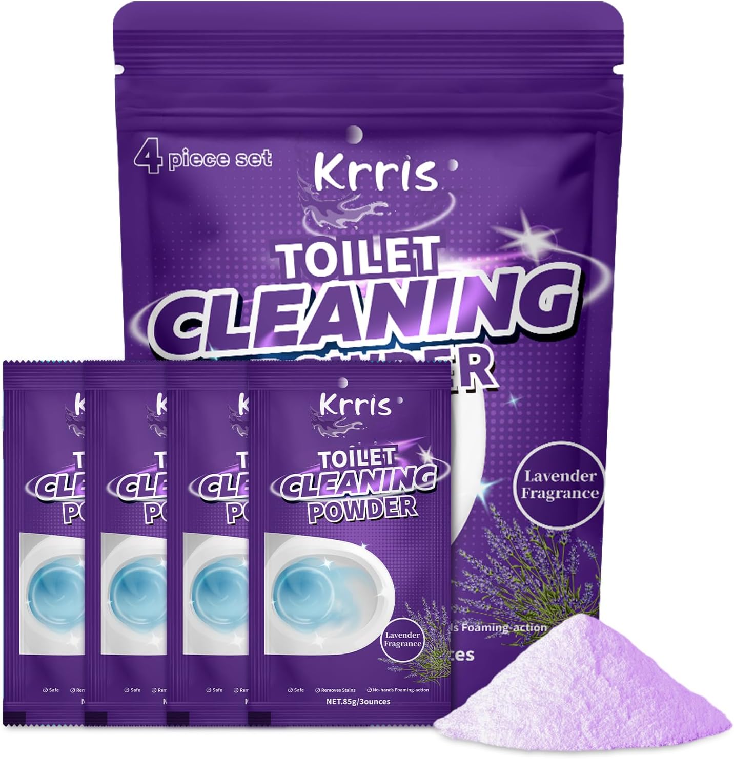 Krris Foaming Toilet Cleaner Powder 4-Pack