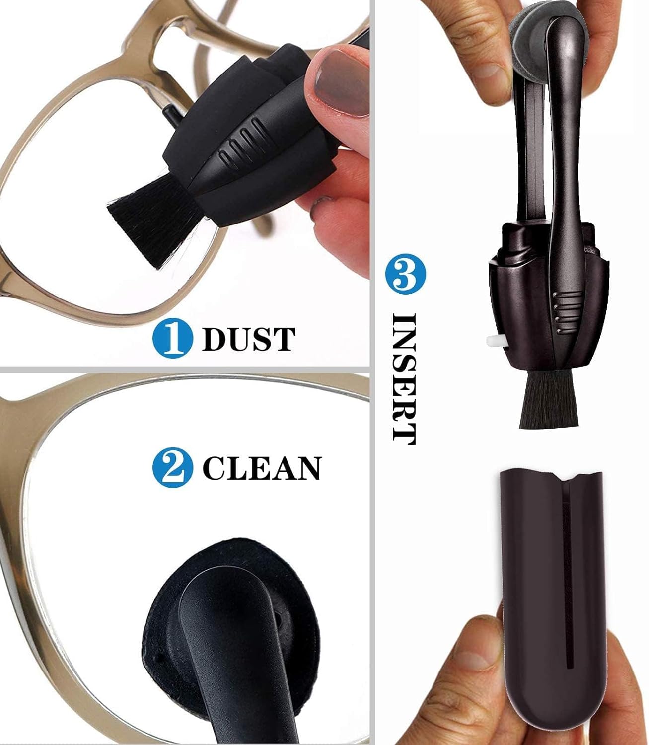 GiFusion5 Eye Glasses Cleaner 3PC Portable