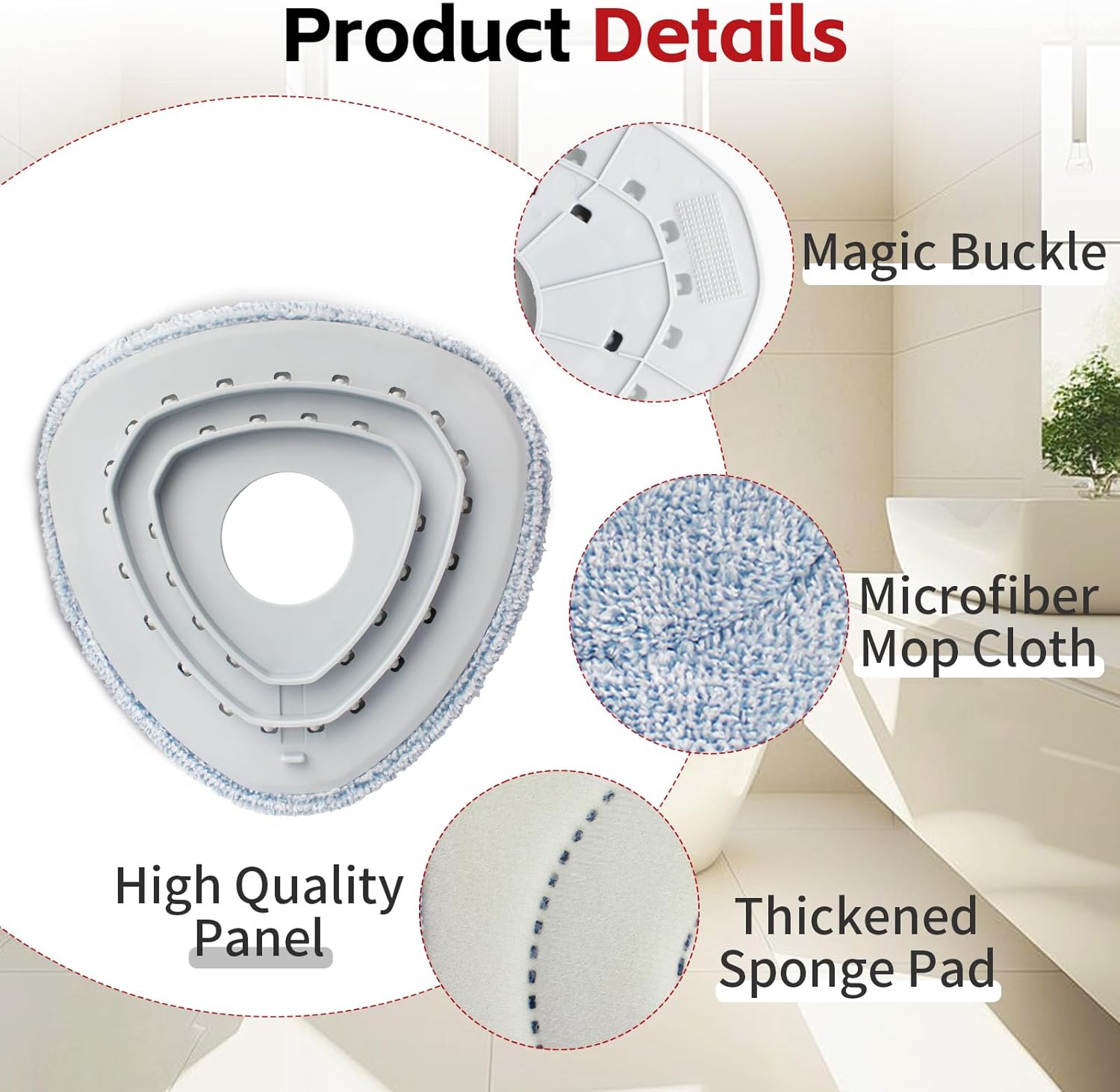 ANREKEYH 3PCS Microfiber Mop Replacement Heads for O Cedar Spin Mop