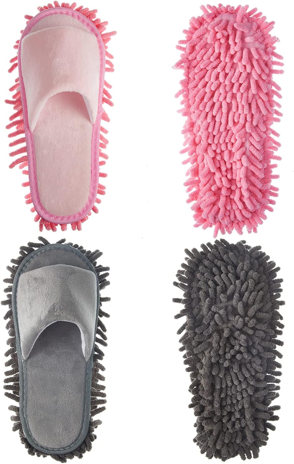 Jecery 2 Pairs Microfiber Mop Slippers for Floor Cleaning