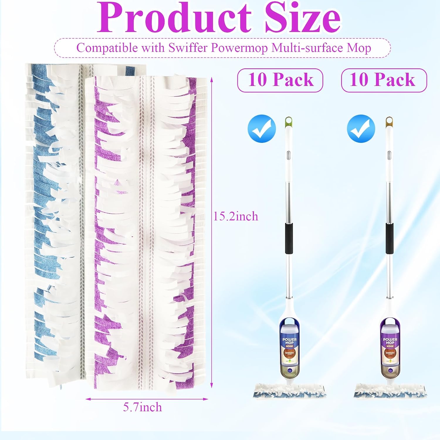 YAYODS 20 Pack Swiffer Power Mop Refills Replacement Heads