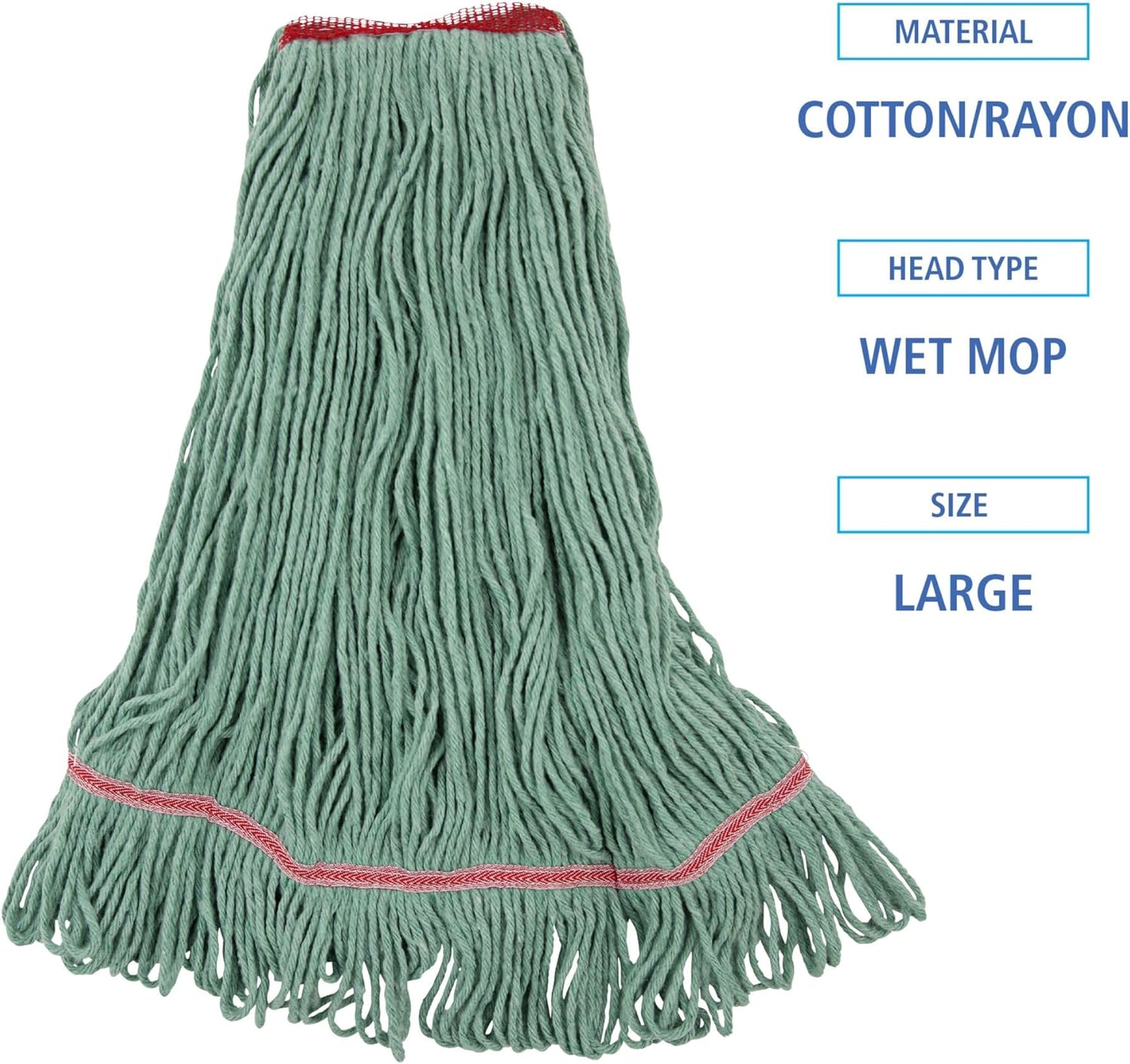 Boardwalk BWK503GNNB Premium Cotton Rayon Mop Head - Large Green