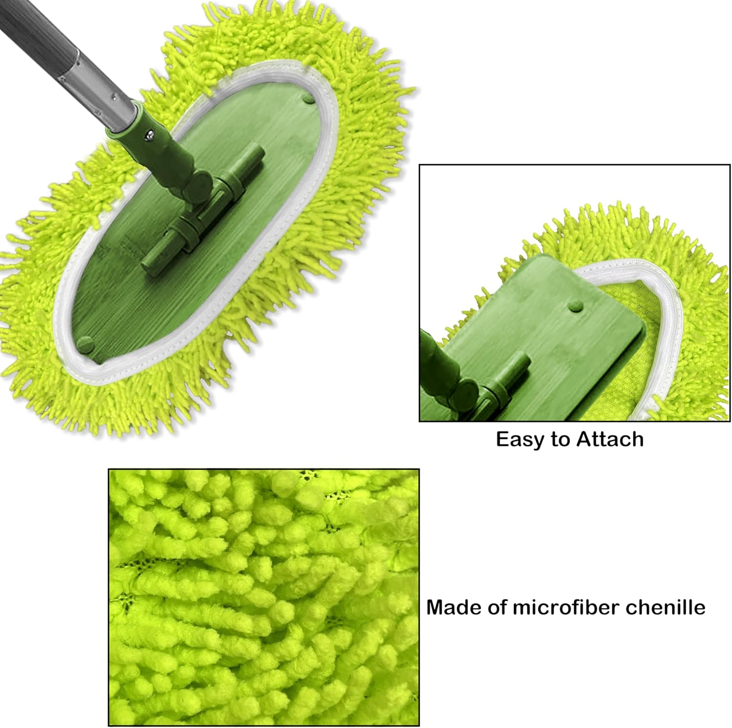 Reusable Microfiber Mop Pads 4 Pack Green 1