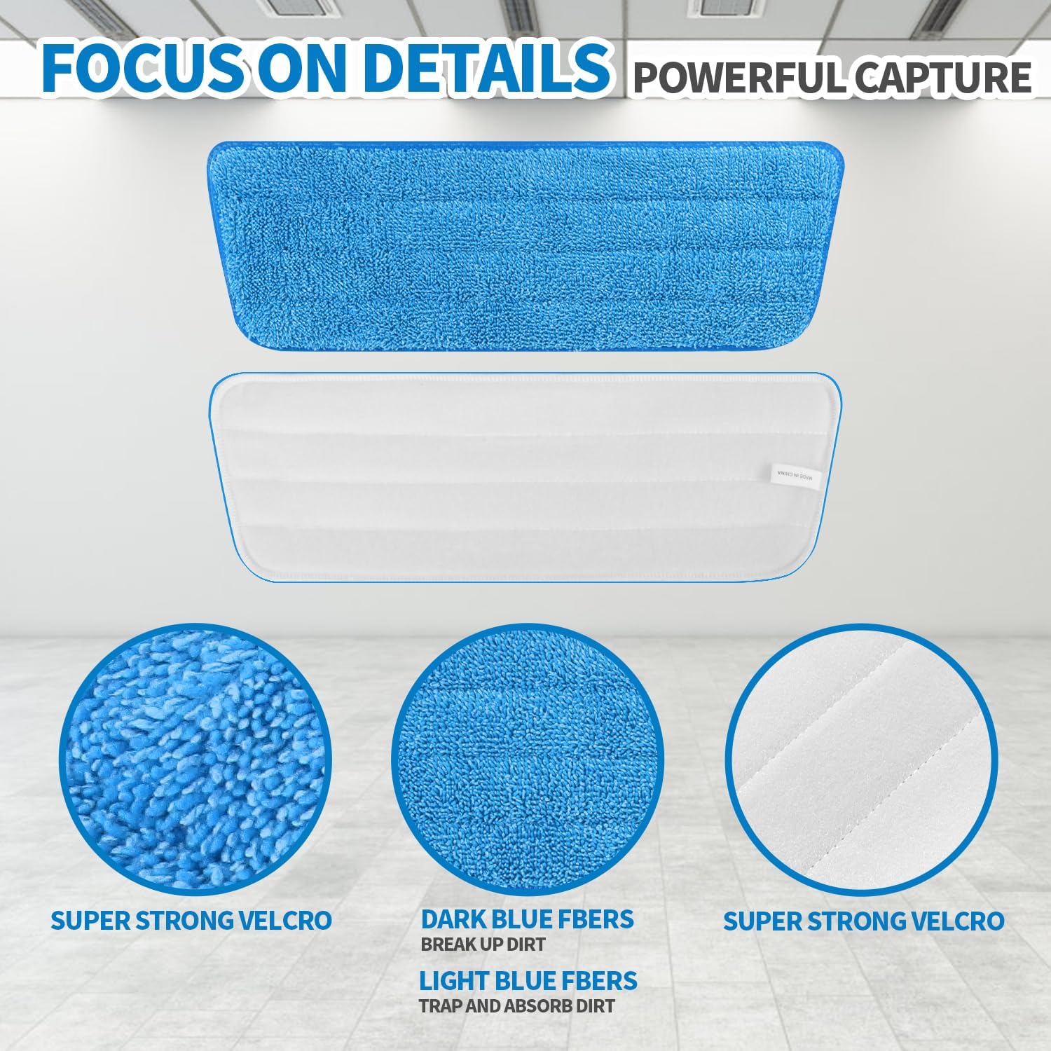 AmaVins 6 Pack Reusable Coral Fleece Mop Pads 1