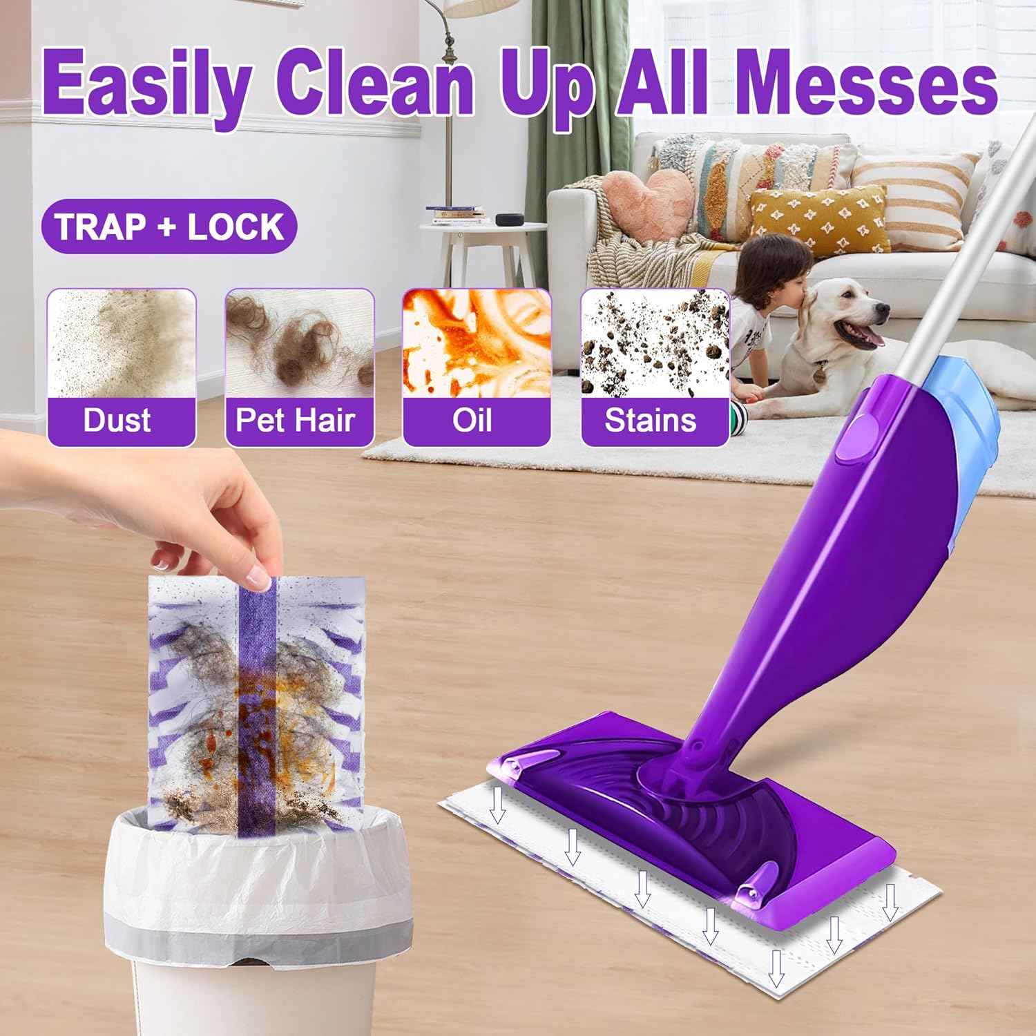 FORSPEEDER 7-Piece Mopping Pads Refill for Swiffer WetJet