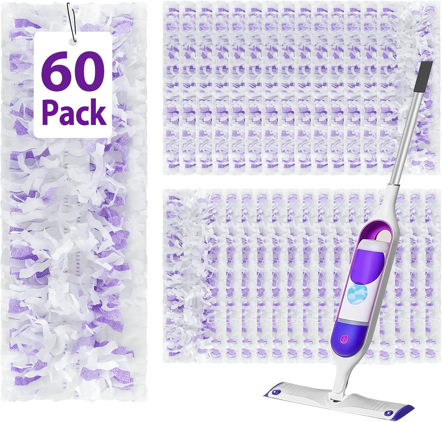 SAUAUSUN 60 Count Power Mop Refills for Swiffer