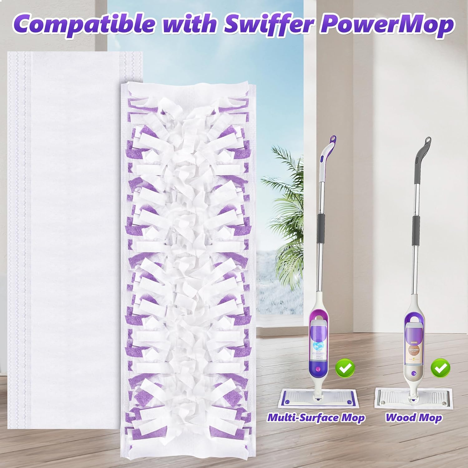 9 Count Swiffer PowerMop Refill Pads - Unscented Safe for All Floors