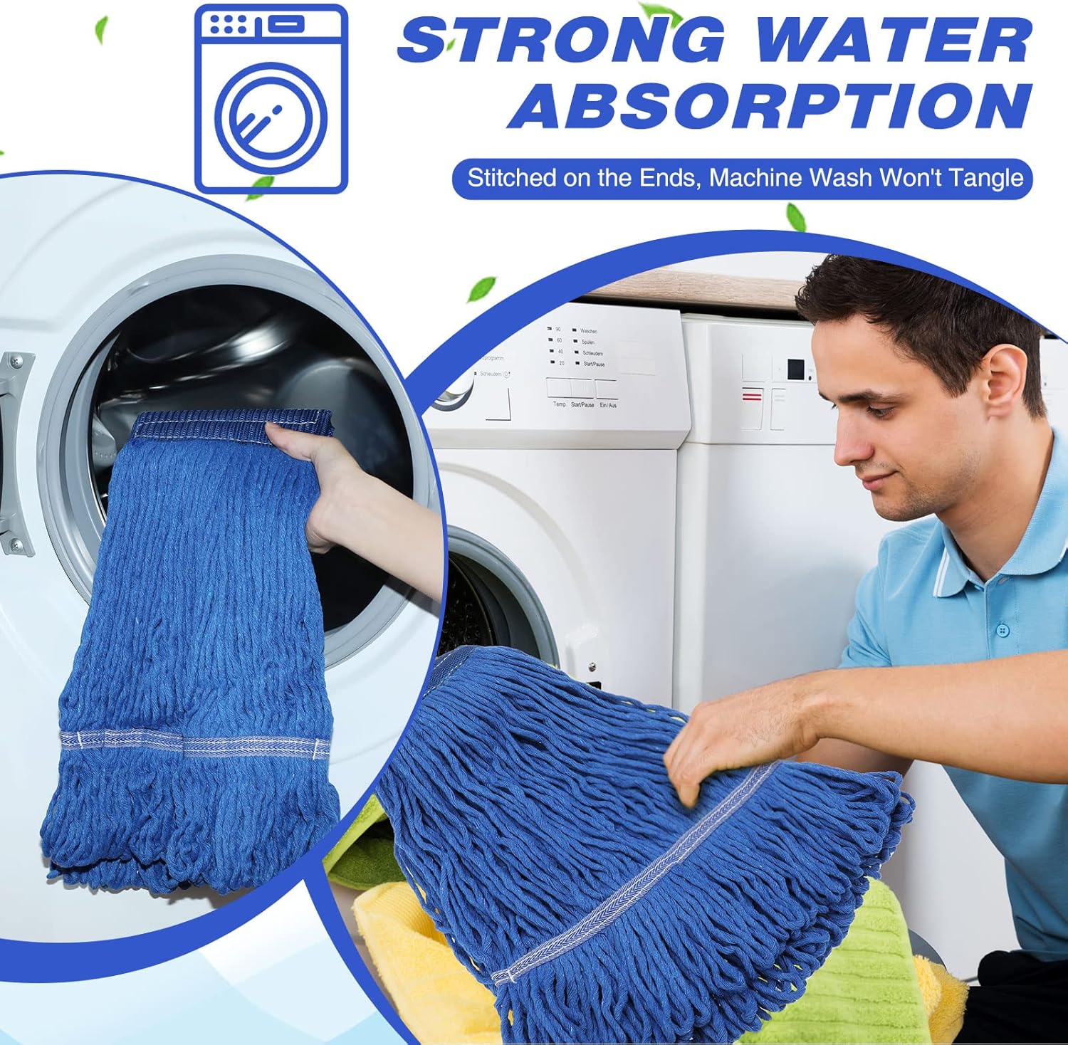 16 Pack Heavy Duty Mop Head Replacements