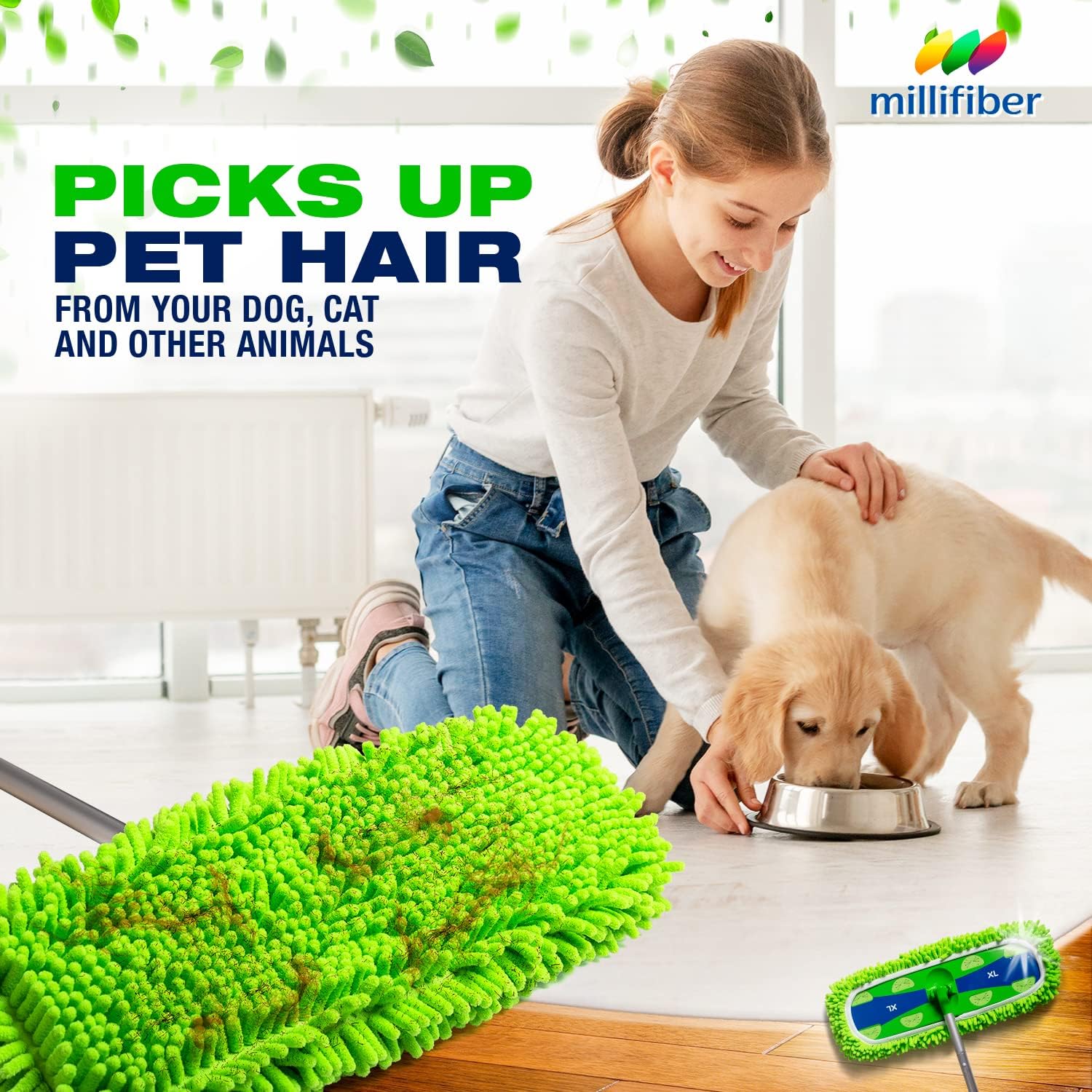 Millifiber X-Large Dust Mop Refill 4 Pack - Pet Friendly Dry Mop Pads
