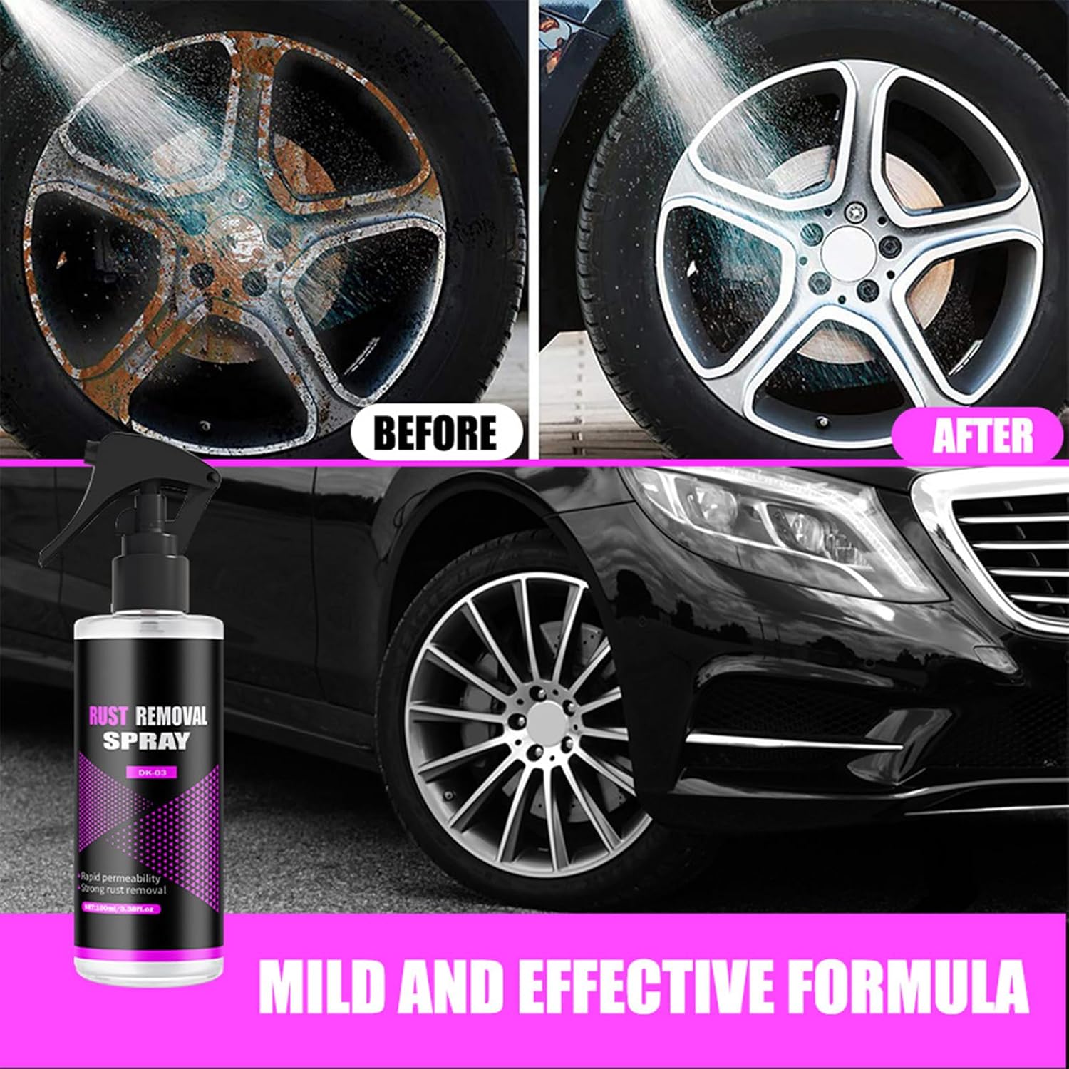 Car Iron Powder Remover Rust Stain Cleaner 15x6cm
