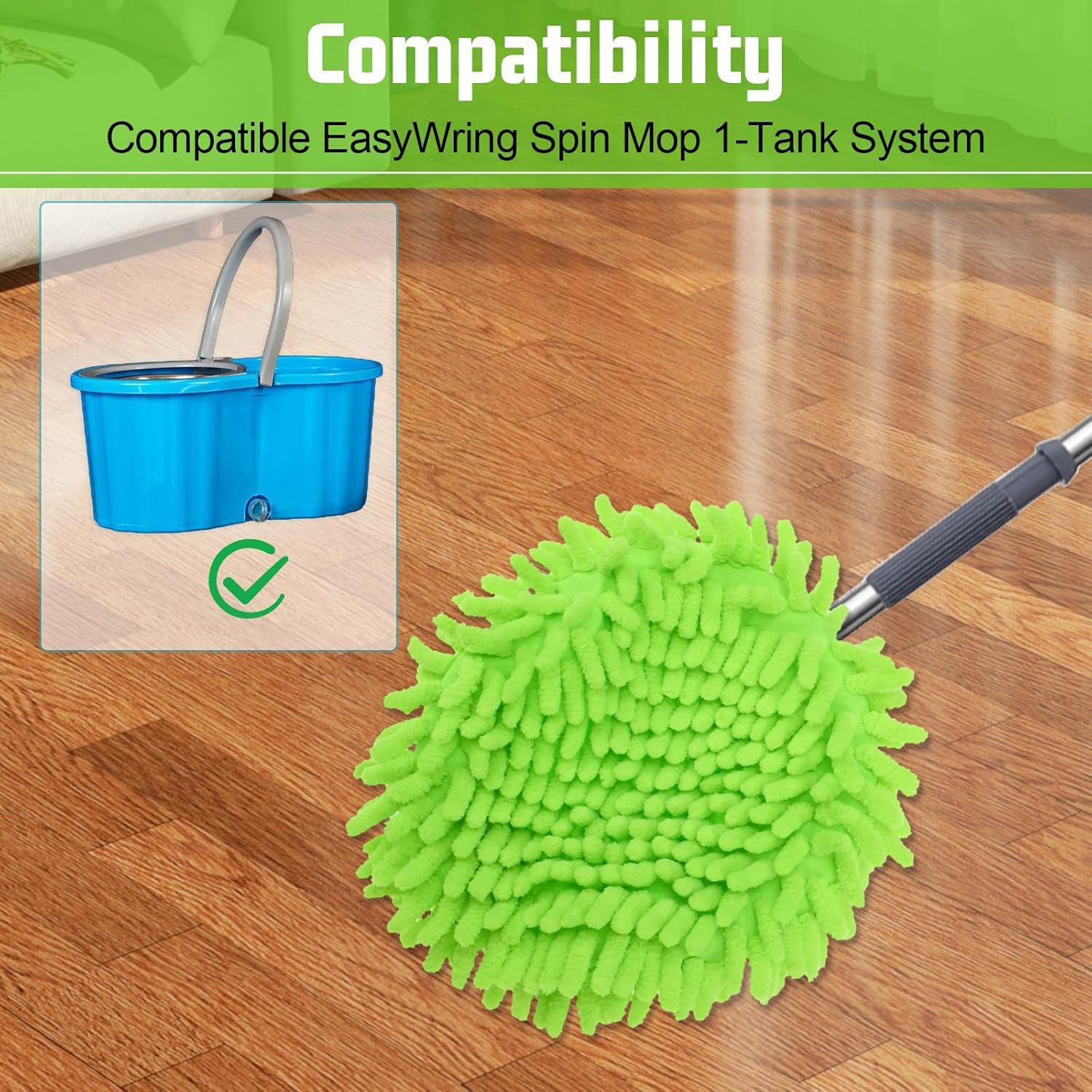 Yuomeaz 2 Pack Spin Mop Replacement Heads