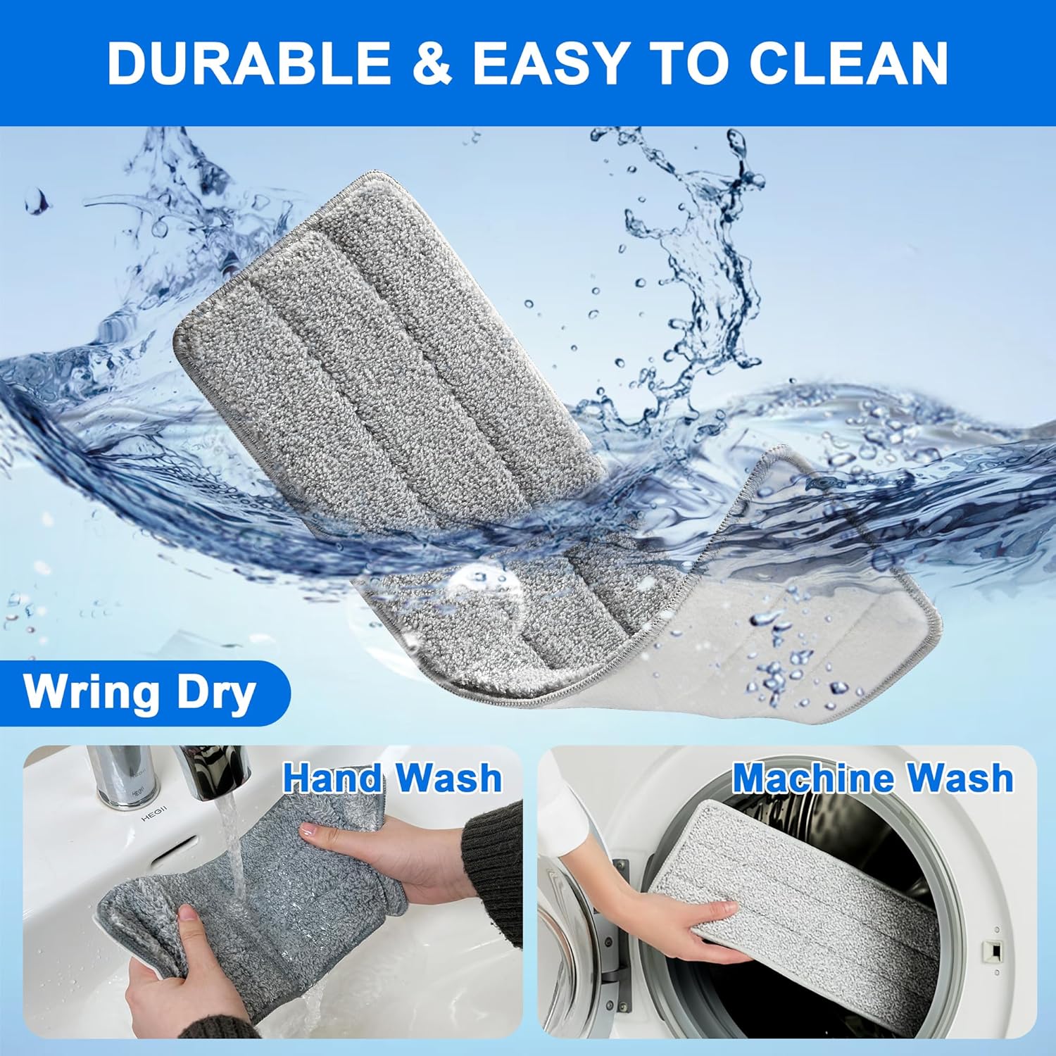 JOYMOOP Microfiber Mop Pads Replacement Pack of 6
