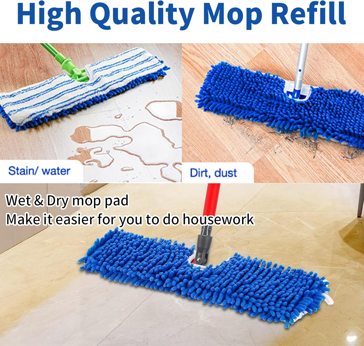 2 Pack Flip Mop Refills for O-Cedar Wet Dry Use