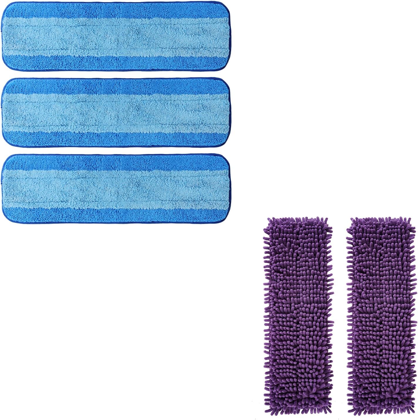 AmaVins 5 Pack Reusable Microfiber Mop Pads for Bona Mop