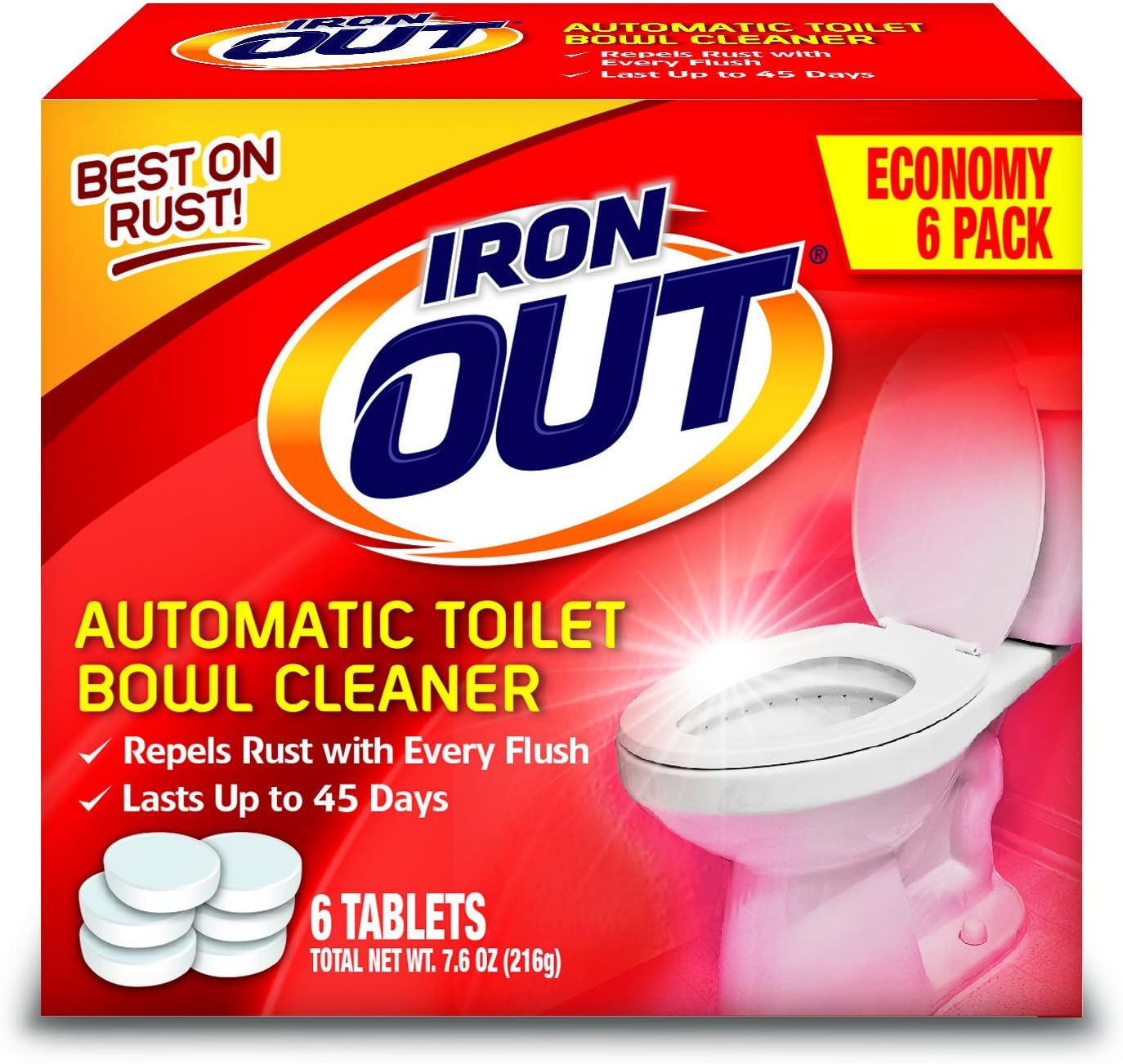 IRON OUT Automatic Toilet Bowl Cleaner Tablets 12 Tablets
