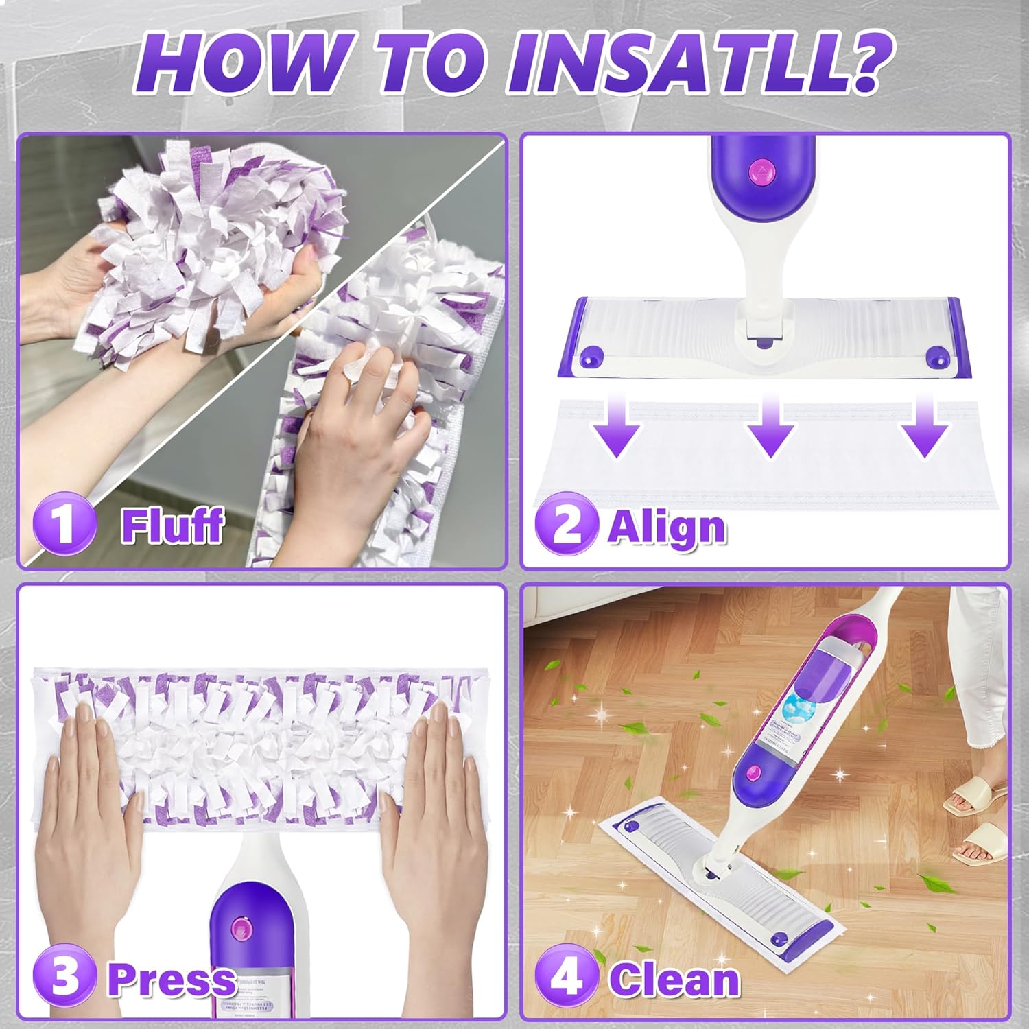 9 Count Swiffer PowerMop Refill Pads - Unscented Safe for All Floors