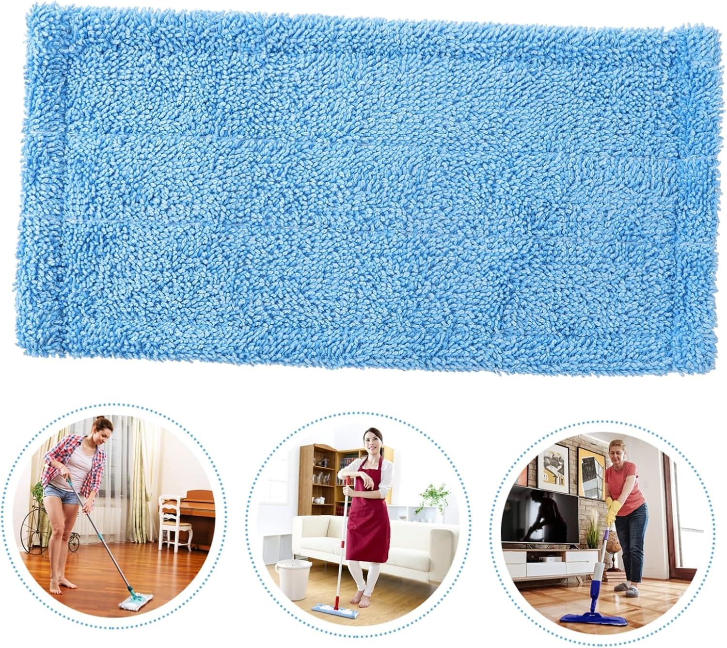 Microfiber Mop Pads Replacement - 2-Pack Wet Dry Mop Heads