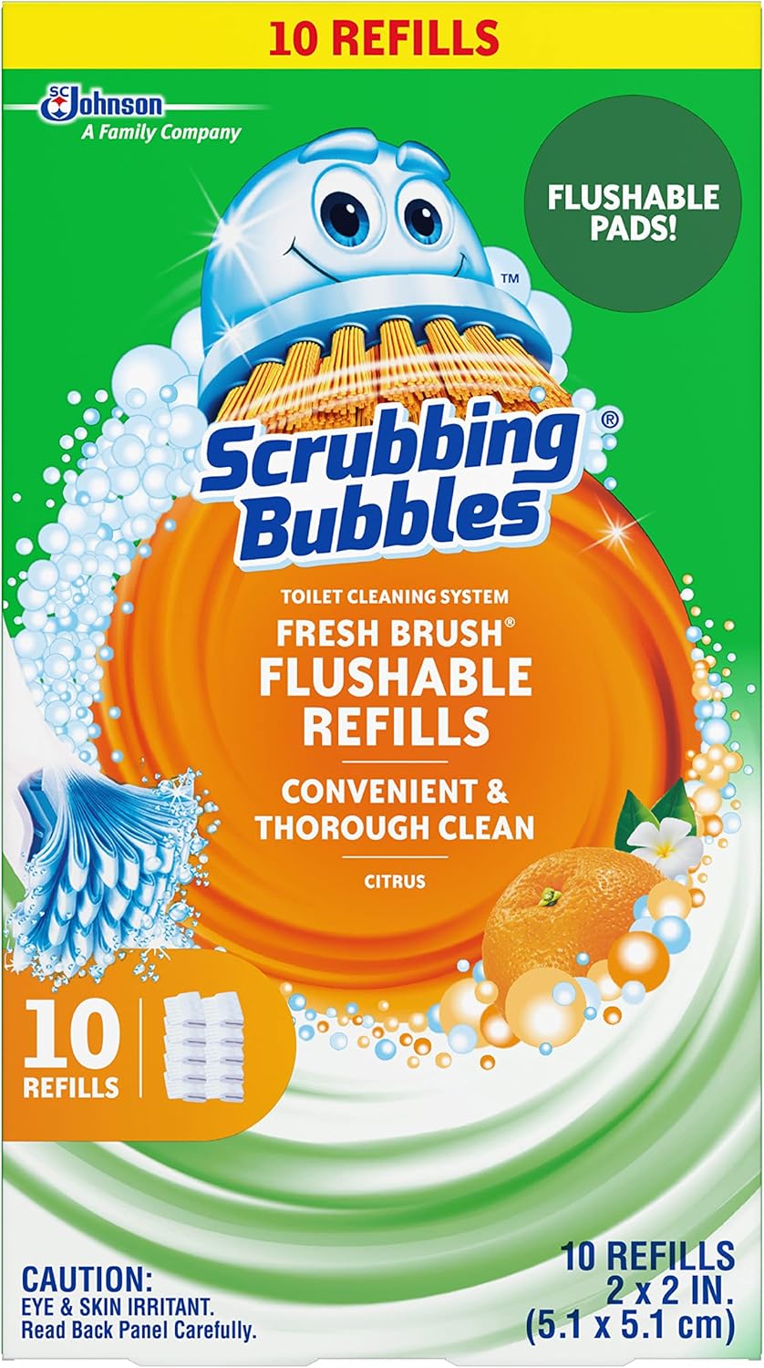 Scrubbing Bubbles Fresh Brush Flushable Refills - Citrus Scent - 10 Count Per Box