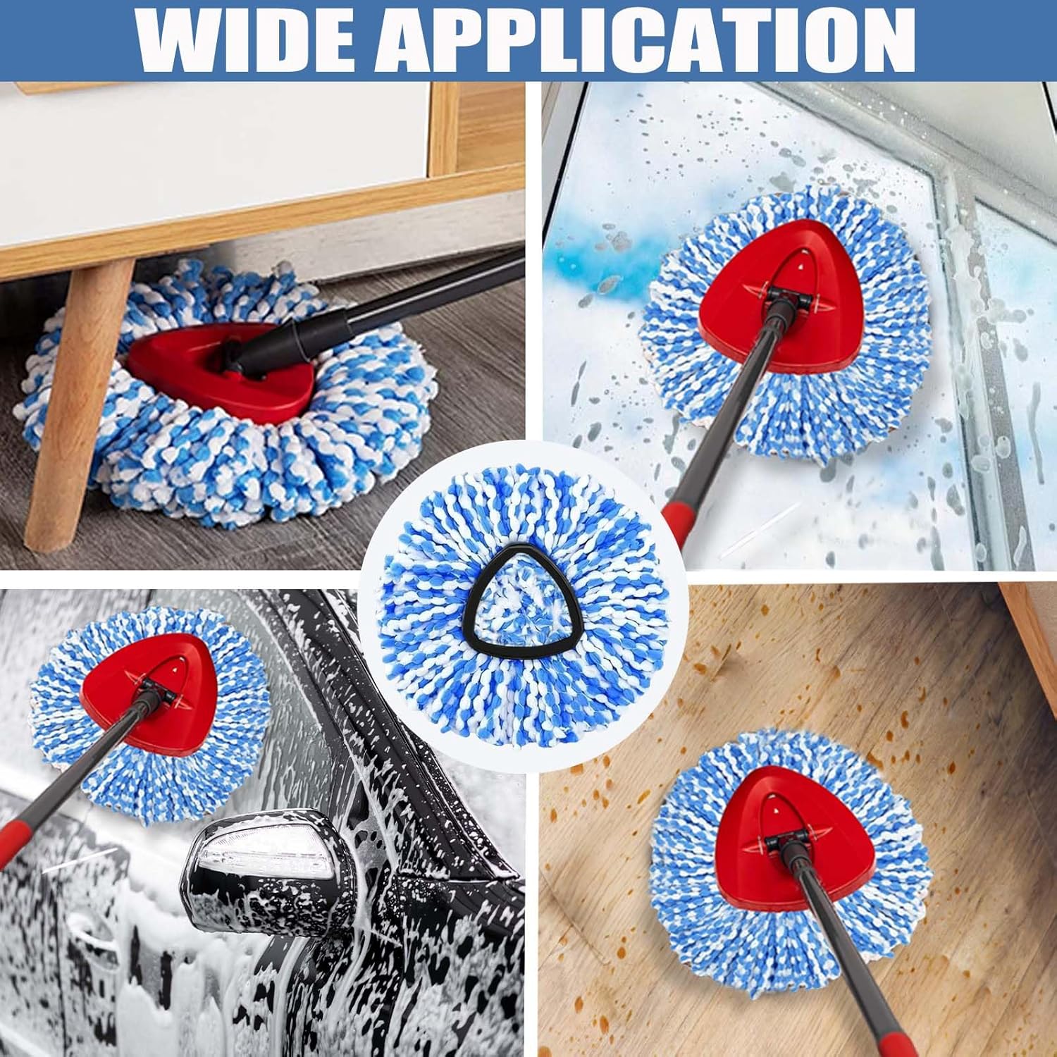 FOOKCIAN 2-Pack Spin Mop Replacement Head