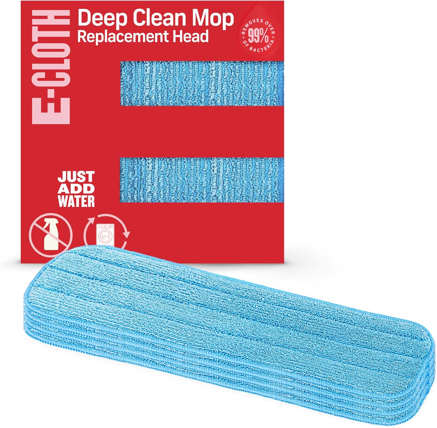 E-Cloth Deep Clean Microfiber Mop Head - 4 Pack