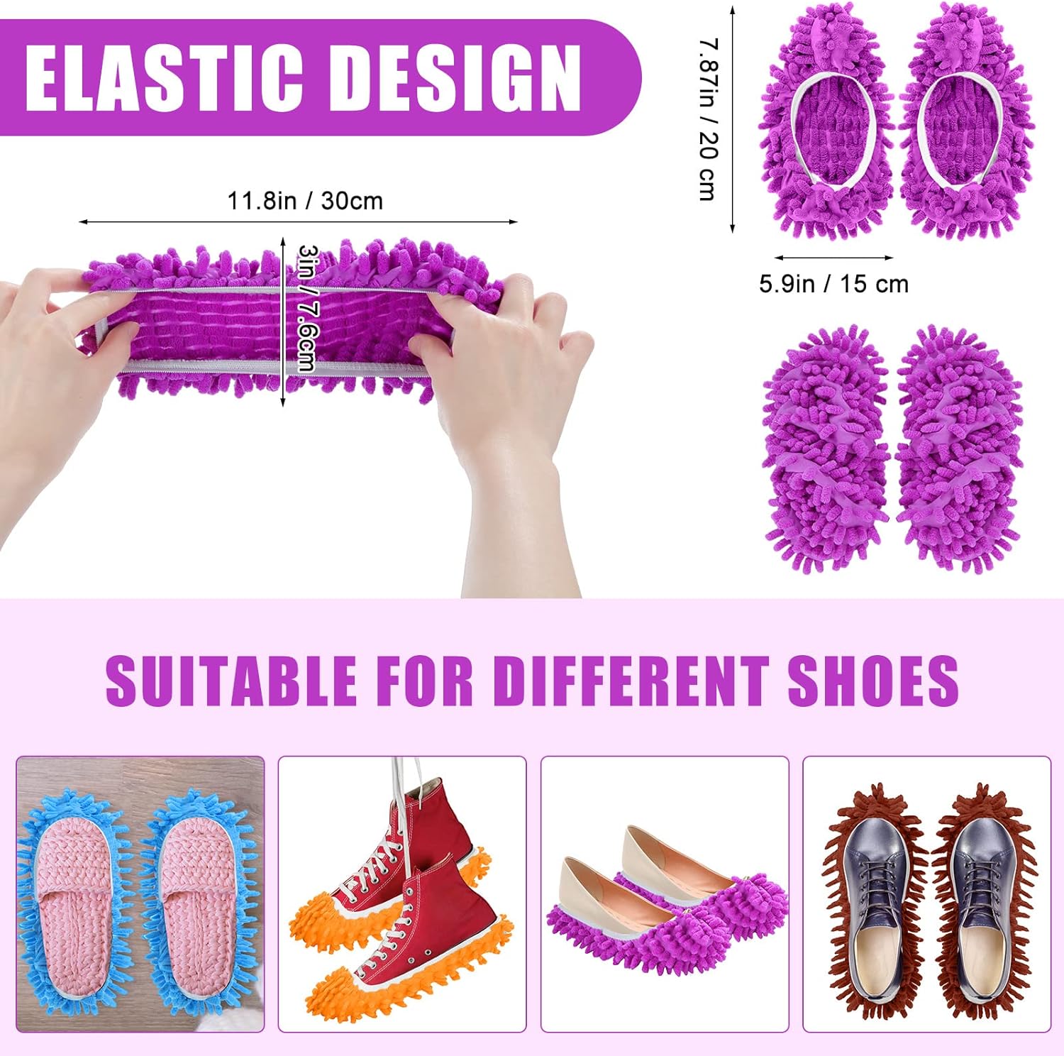 Xtinmee 30 Pairs Mop Slippers 6 Color