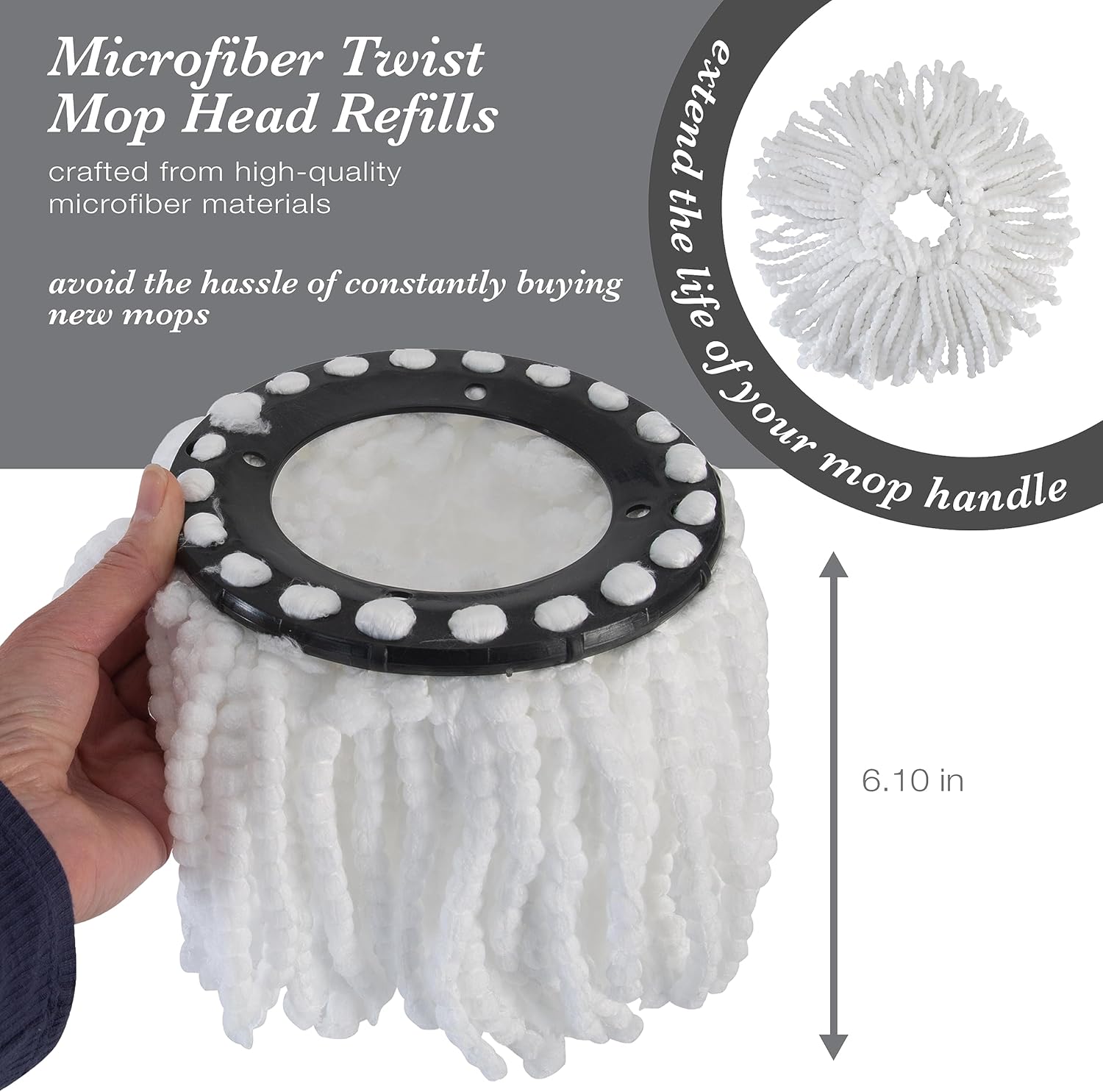 Simplify Microfiber Mop Head Replacement Pack of 2