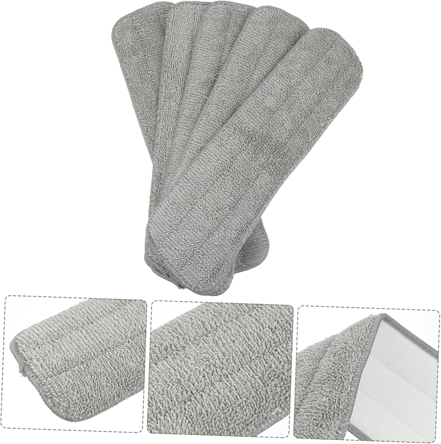 Minkissy 5-Pack Washable Dust Mop Pads for Commercial Use