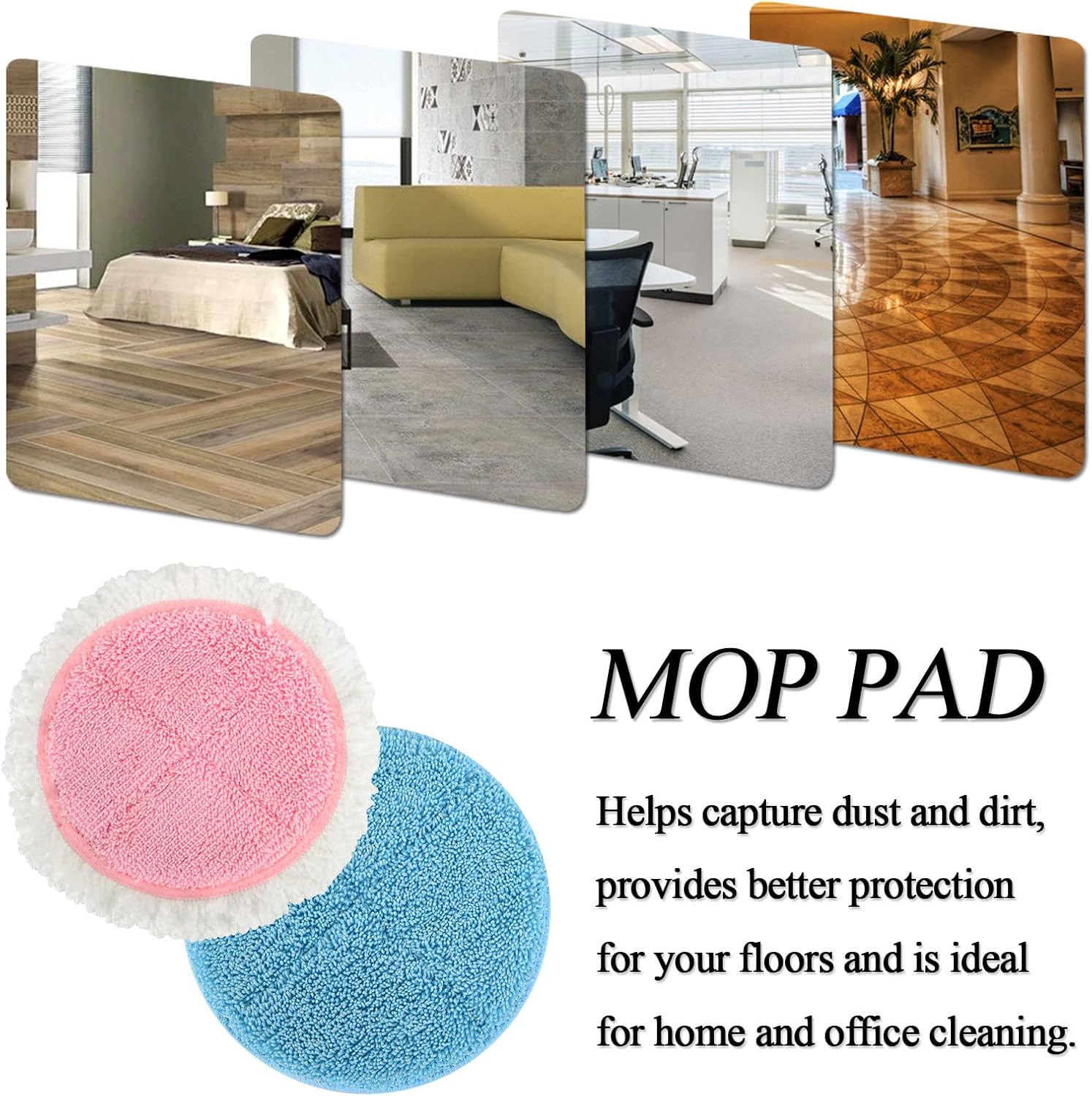BeiLan Electric Mop Pads - 6 Pack Replacement for 728 Inch Mops