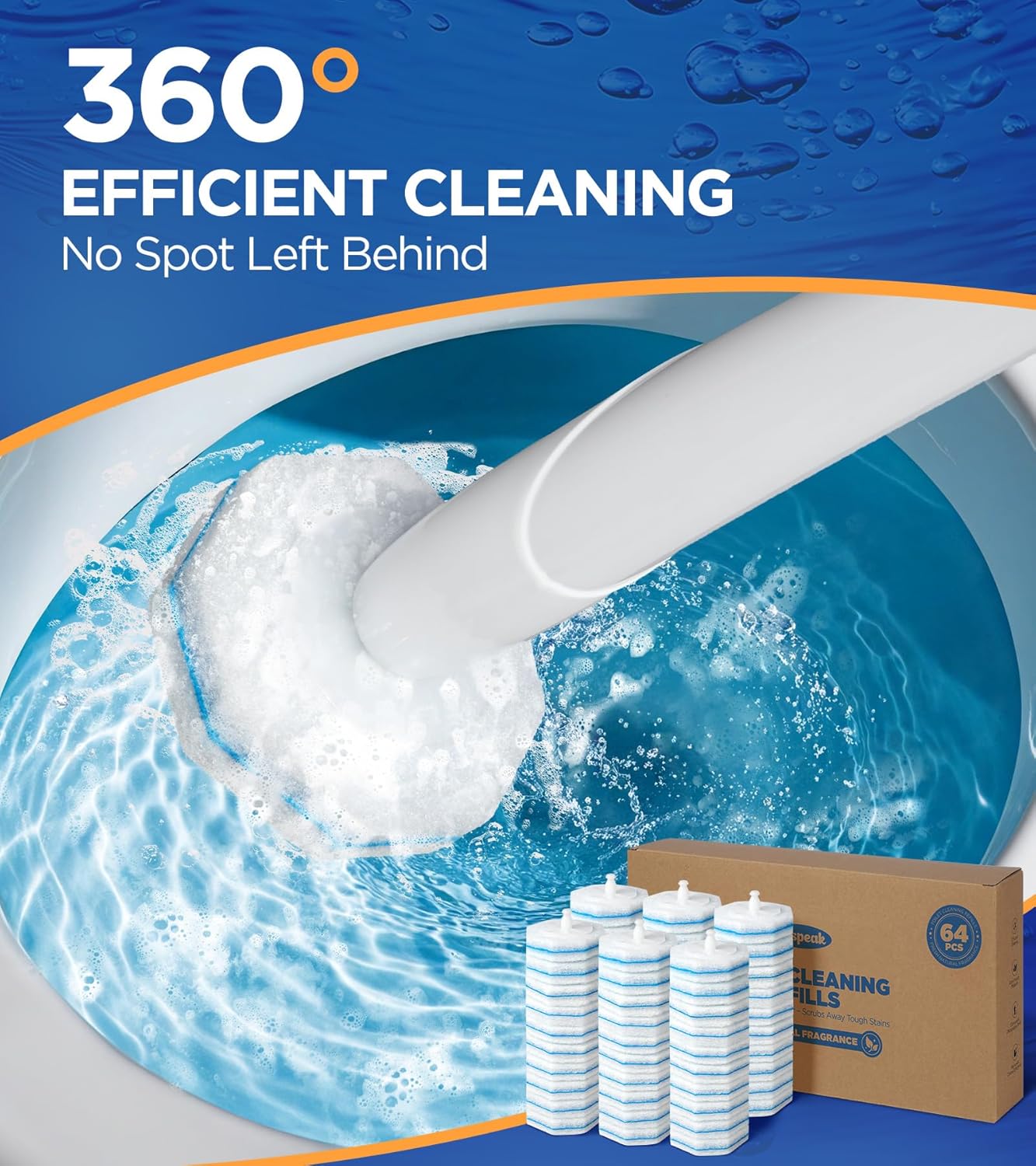 Caspeak 64-Count Toilet Wand Refills with Fresh Fragrance