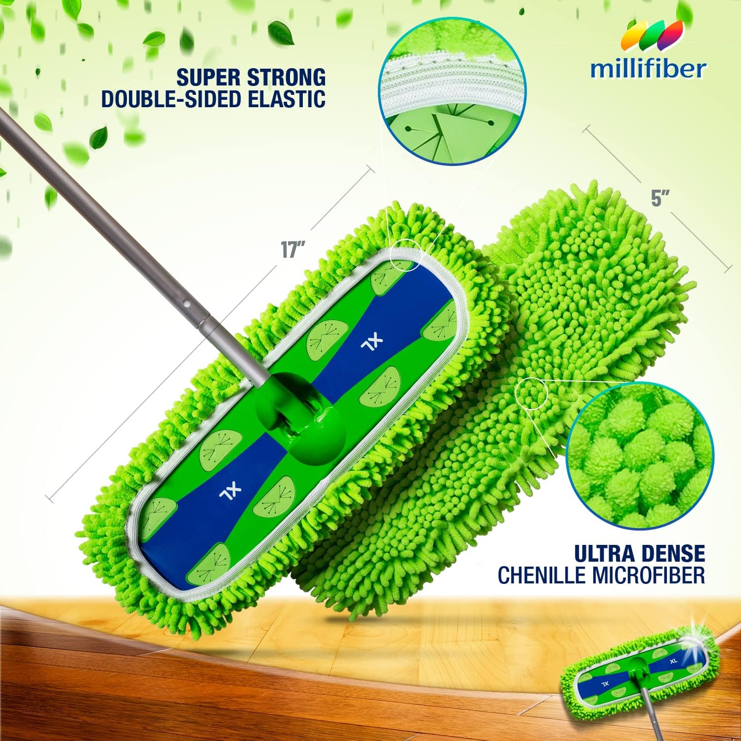 Millifiber X-Large Dust Mop Refill 4 Pack - Pet Friendly Dry Mop Pads
