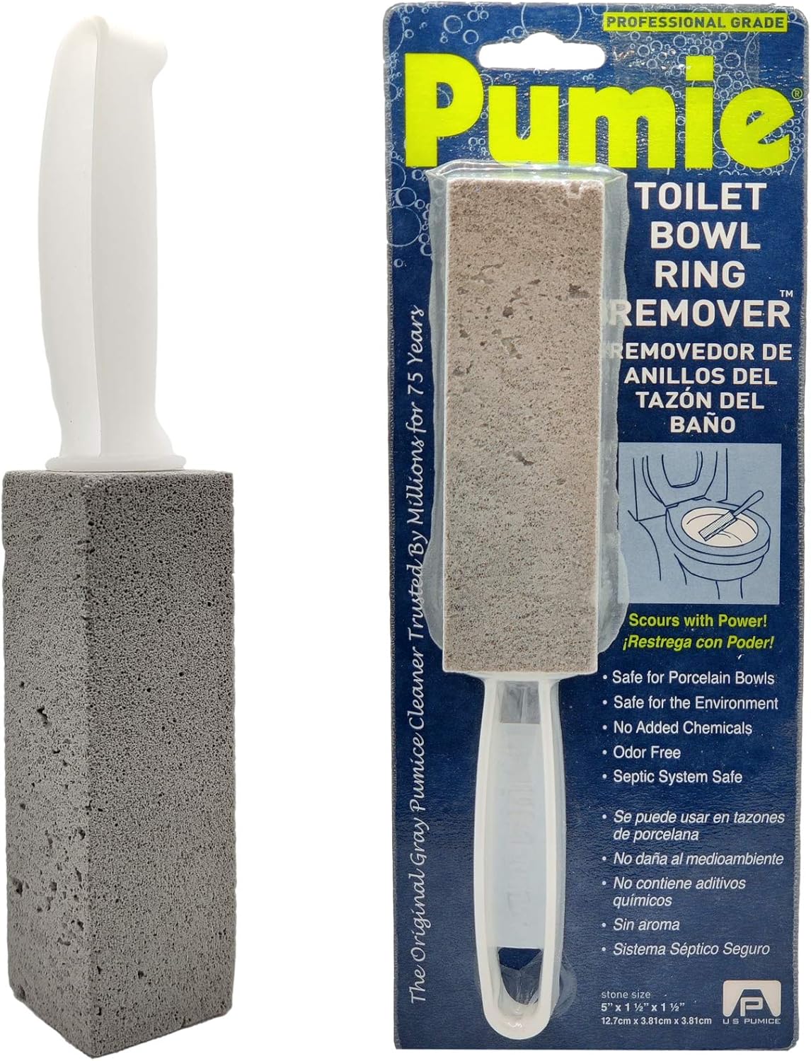 PUMIE Toilet Bowl Ring Cleaner with Handle 2 Pack