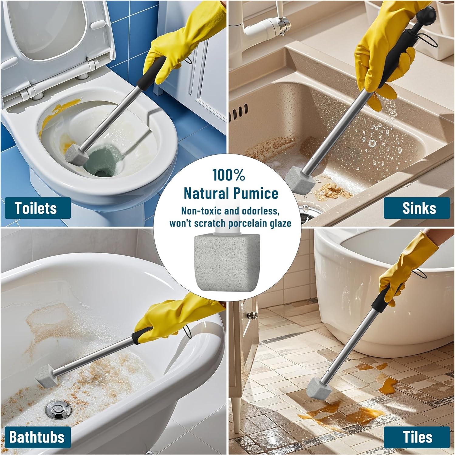 YINGMORE Pumice Stone Toilet Cleaner with Long Handle