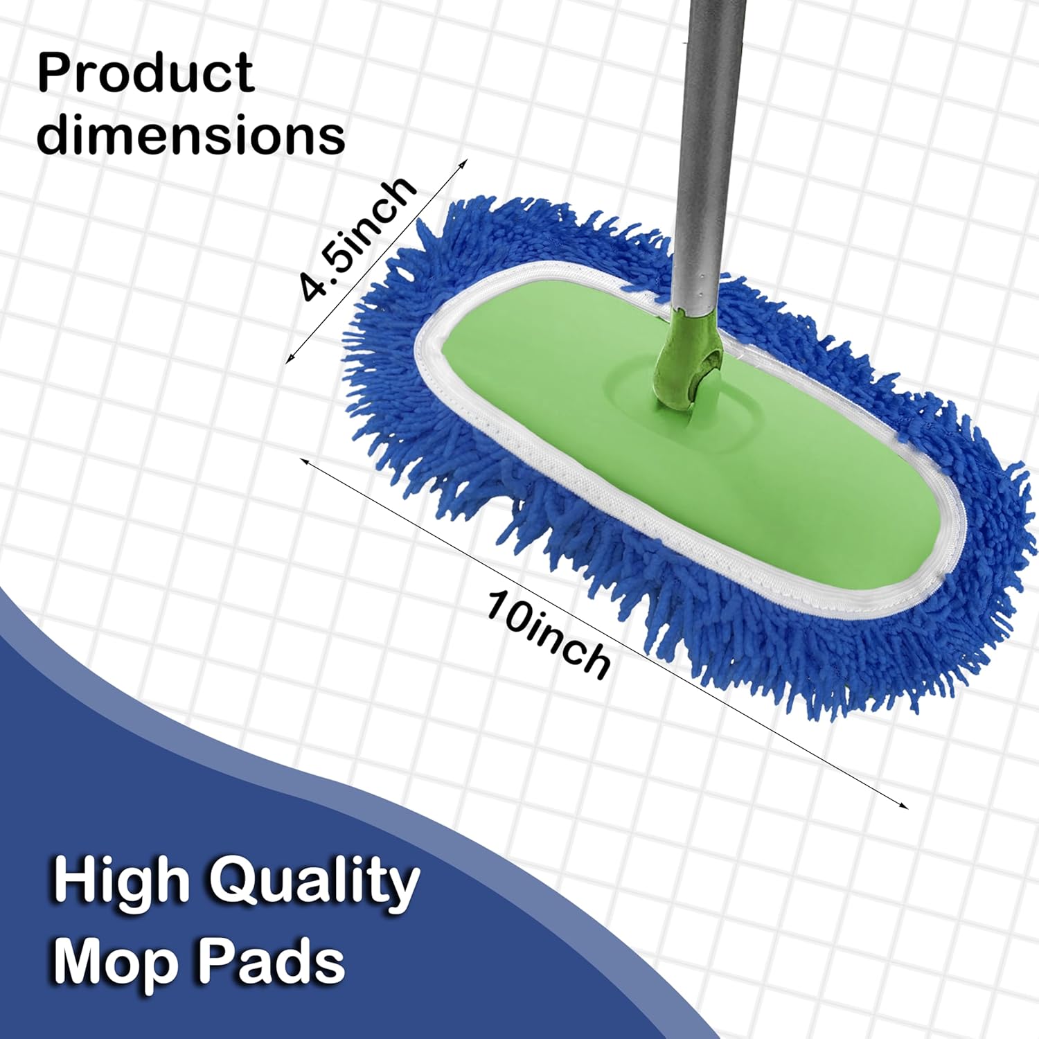 Reusable Microfiber Mop Pads 4 Pack Blue 1