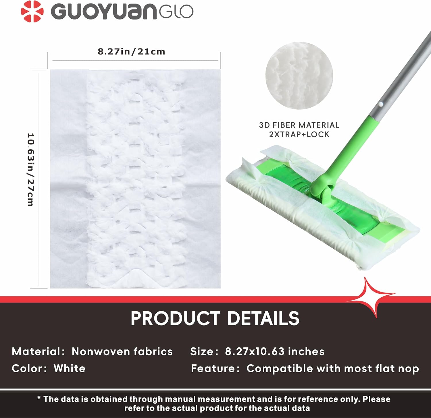 GUOYUANGLO Heavy Duty Pet Mop Cloths 40 Count