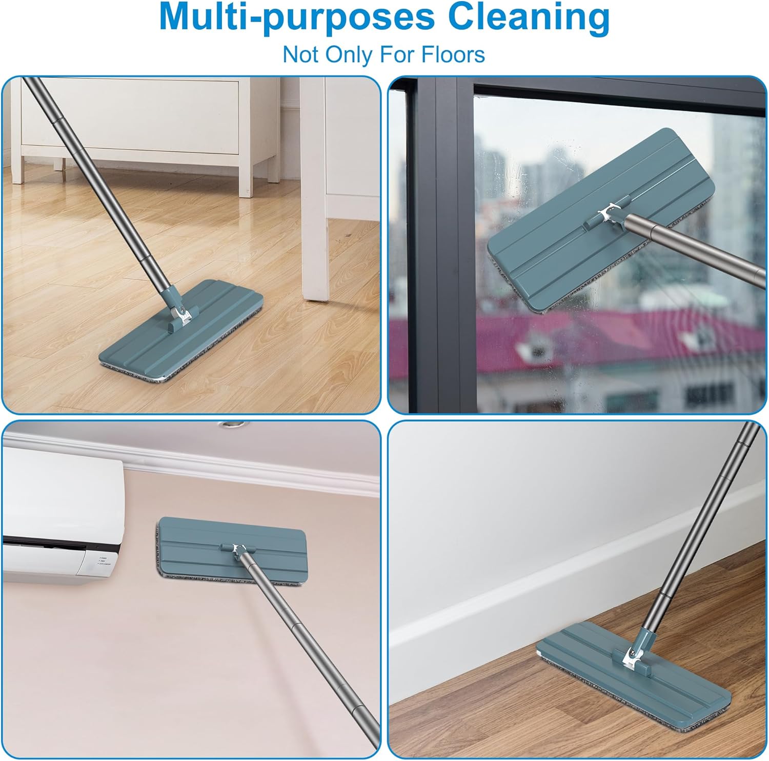 Aifacay 13 Inch Reusable Microfiber Mop Pad Refills - 6 Pack