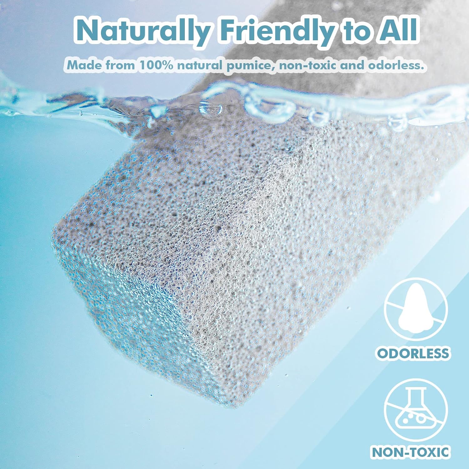 2 Pack Pumice Stones with Extra Long Handle for Toilet Cleaning